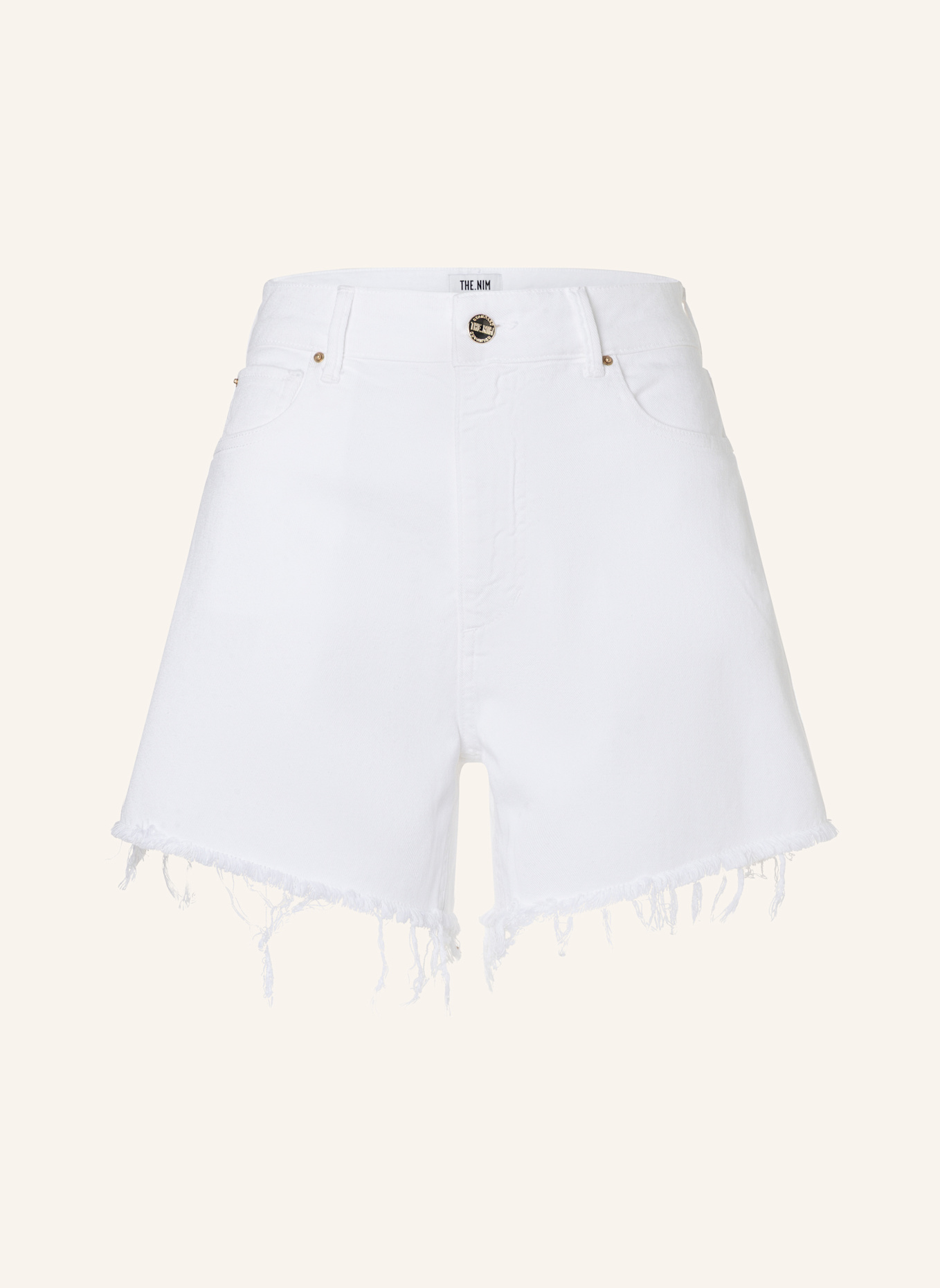 THE.NIM STANDARD Short WOMAN BULL DENIM SHORTS: WHITE