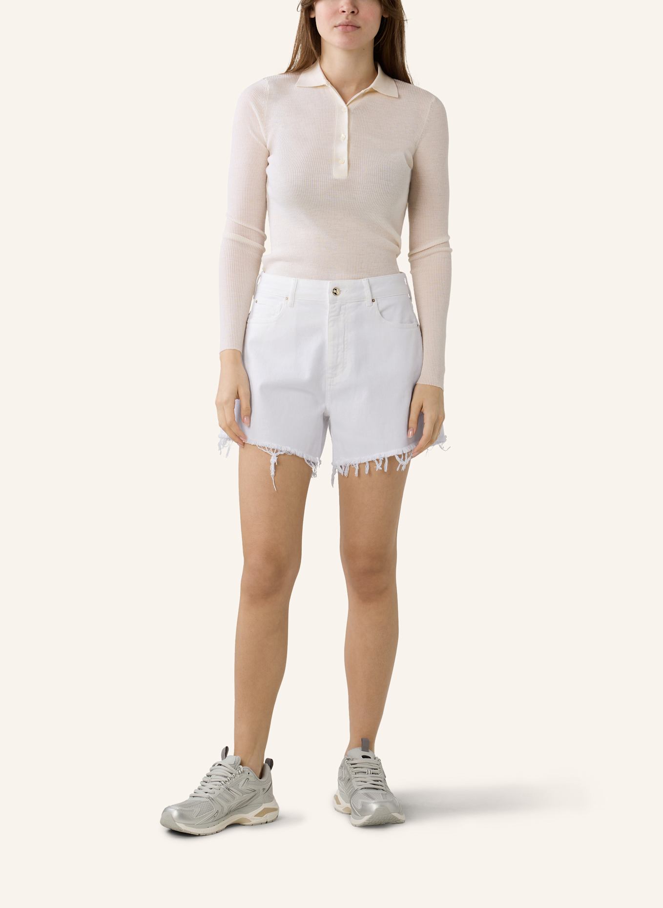 THE.NIM STANDARD Short WOMAN BULL DENIM SHORTS: WHITE