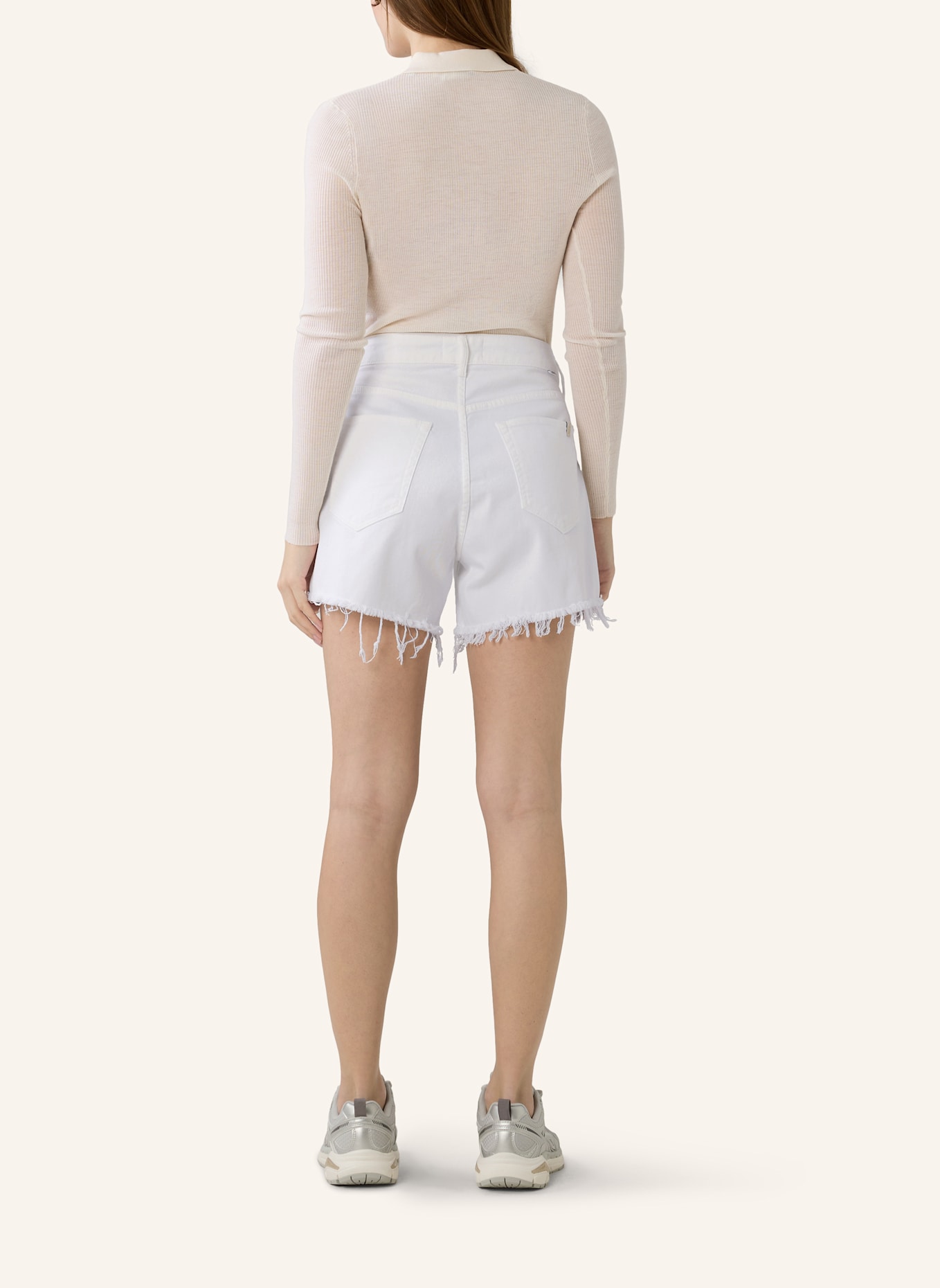 THE.NIM STANDARD Short WOMAN BULL DENIM SHORTS: WHITE