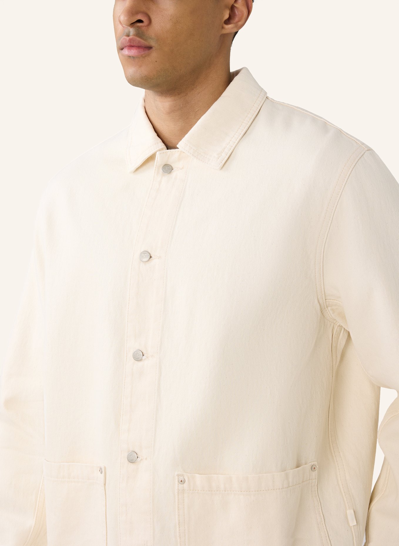 THE.NIM STANDARD Overshirt MAN OVERSHIRT 9,5oz: ECRU