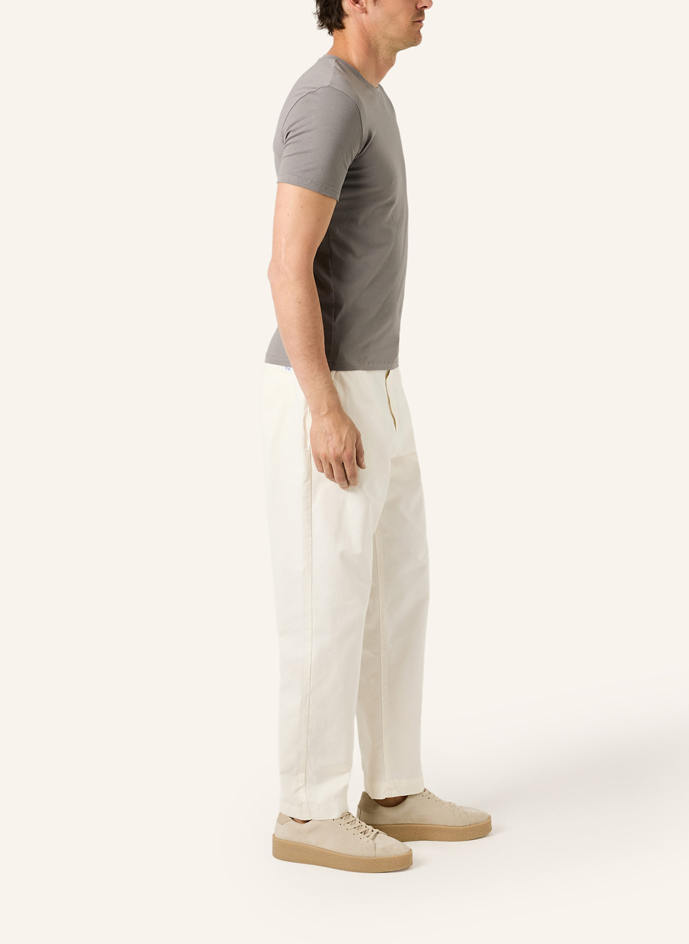 THE.NIM STANDARD Hose CARROT FLAT FRONT PANT: WEISS