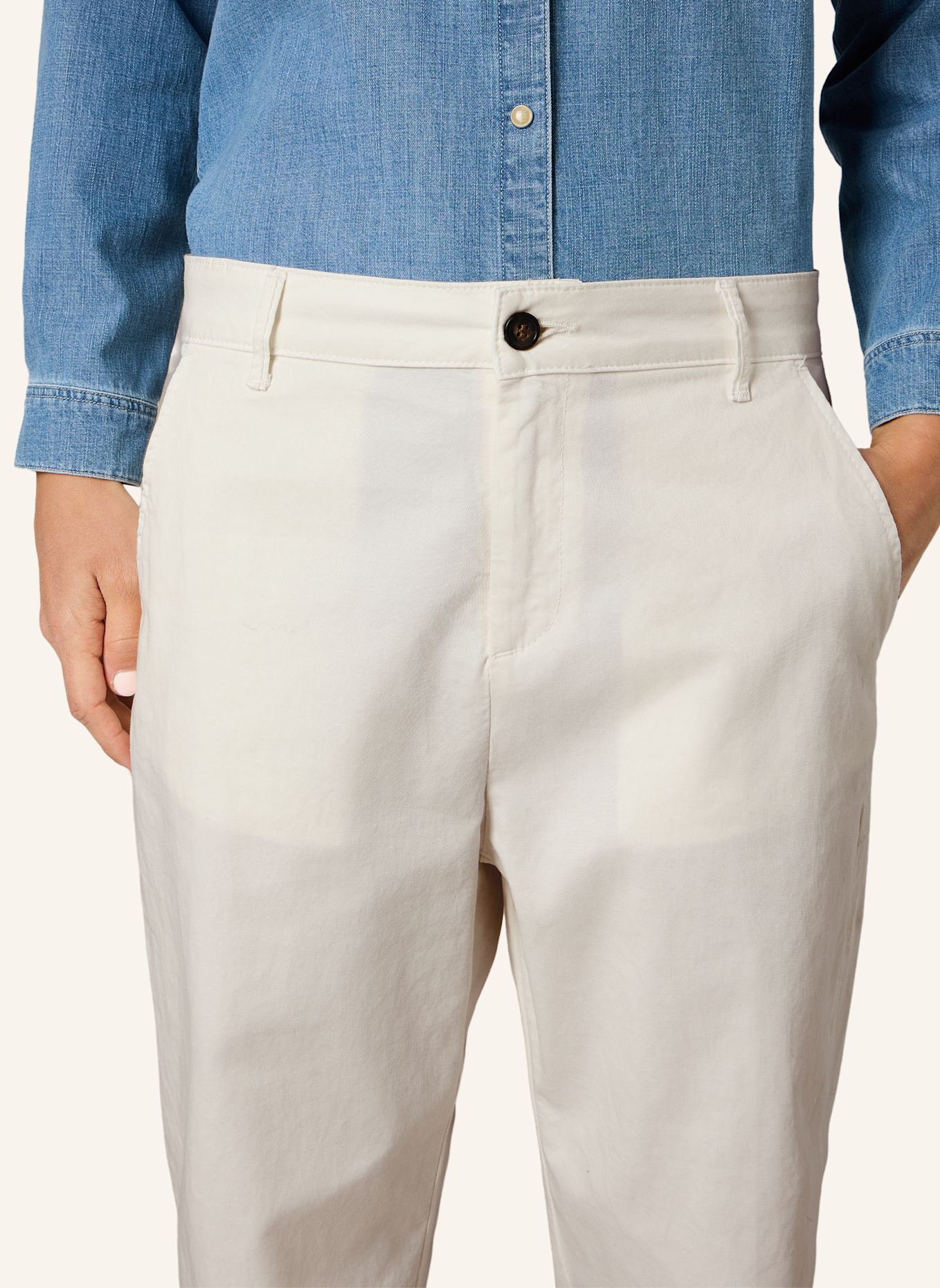 THE.NIM STANDARD Hose CHINO FLAT FRONT: WEISS