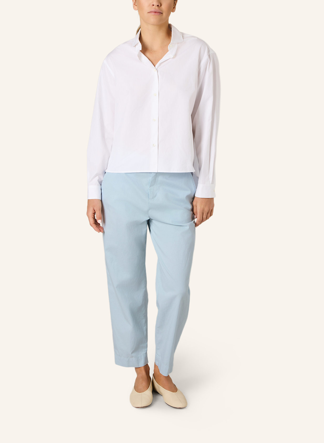 THE.NIM STANDARD Hose CHINO FLAT FRONT: HELLBLAU