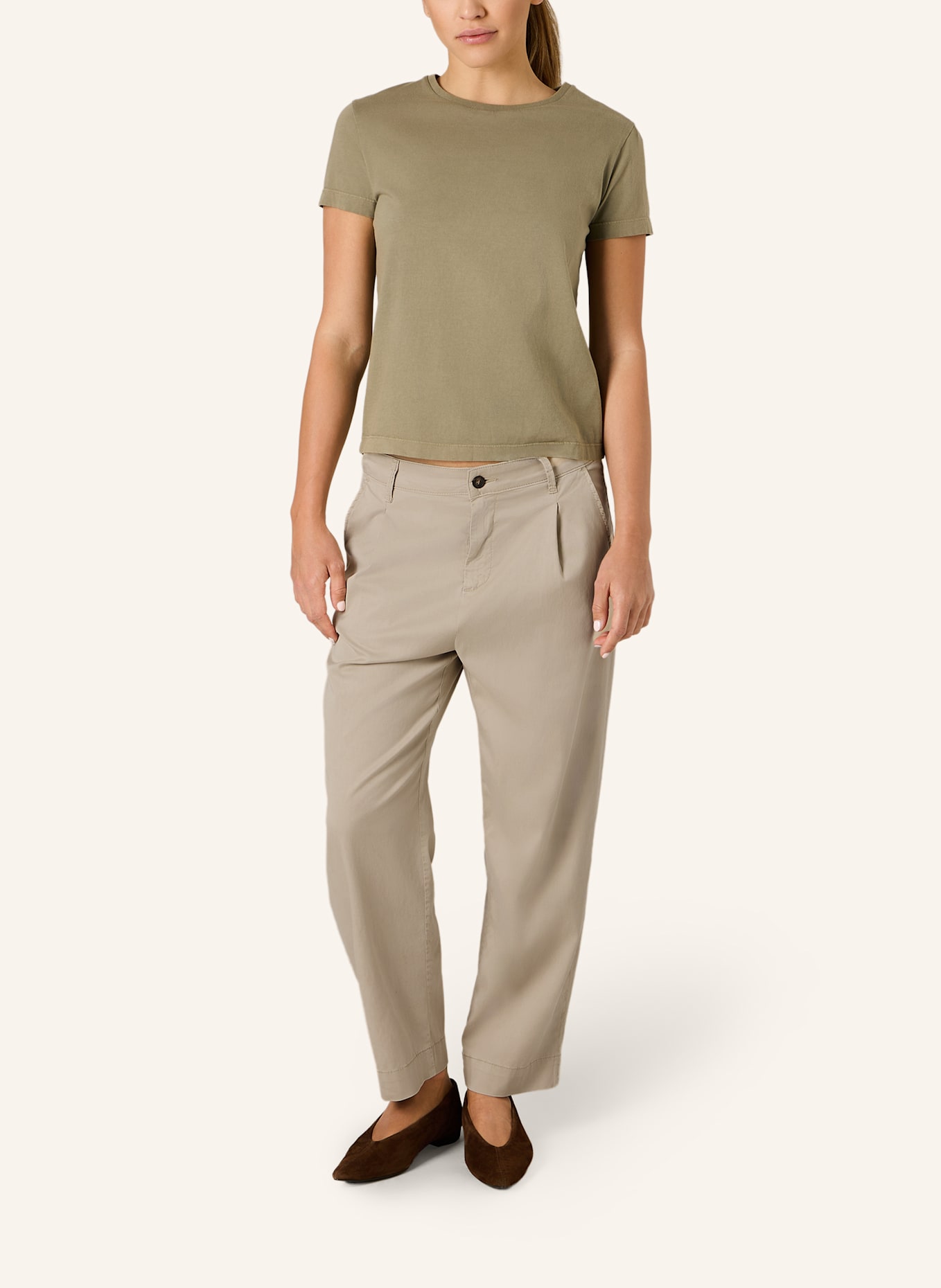 THE.NIM STANDARD Hose CHINO PINCE FRONT: HELLBRAUN