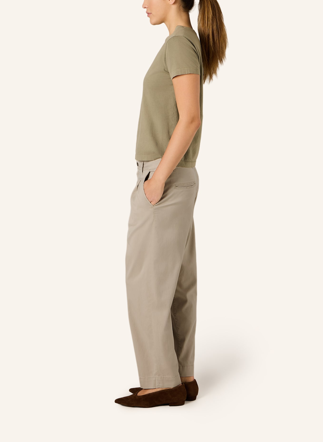 THE.NIM STANDARD Hose CHINO PINCE FRONT: HELLBRAUN