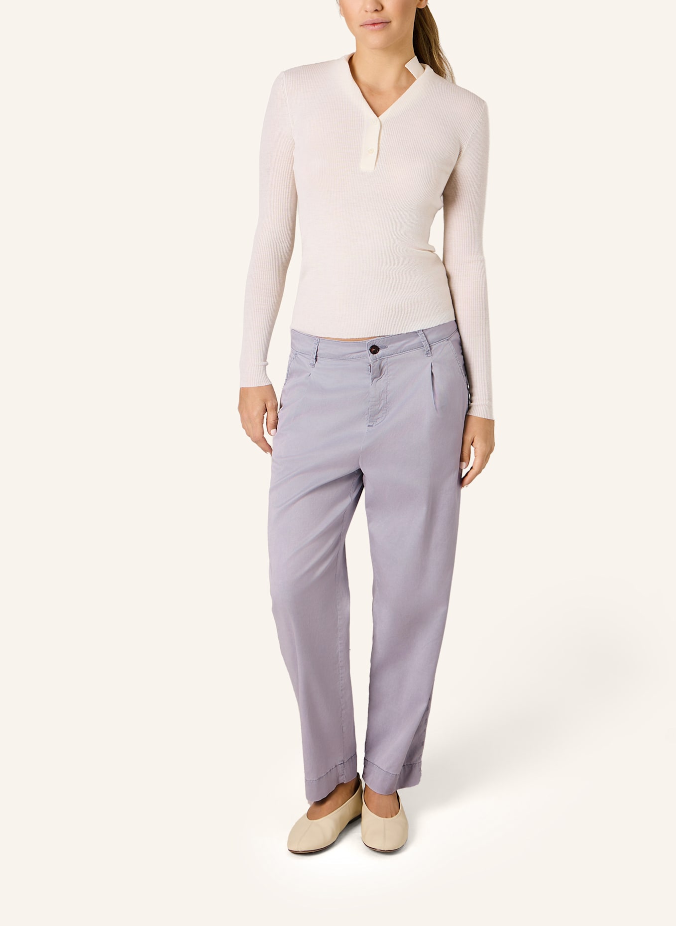 THE.NIM STANDARD Hose CHINO PINCE FRONT: LILA