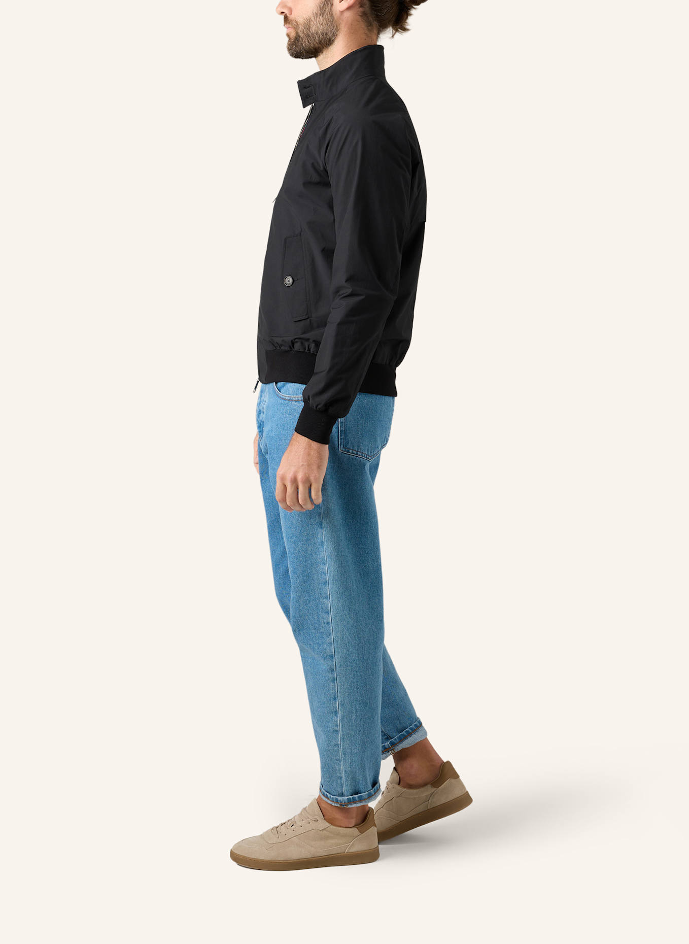 BARACUTA Jacke G9 HARRINGTON JACKET: SCHWARZ