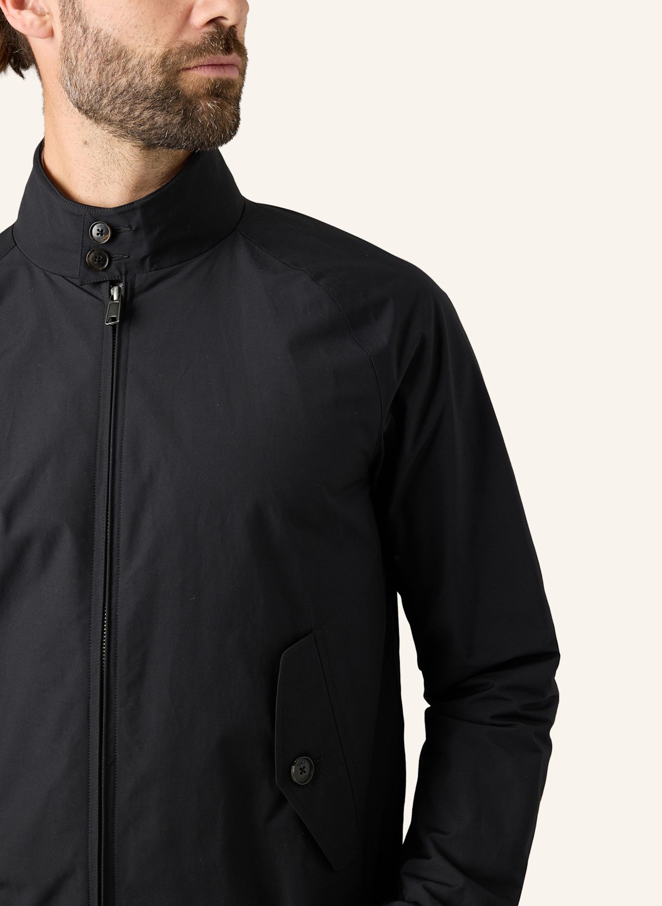 BARACUTA Jacke G9 HARRINGTON JACKET: SCHWARZ