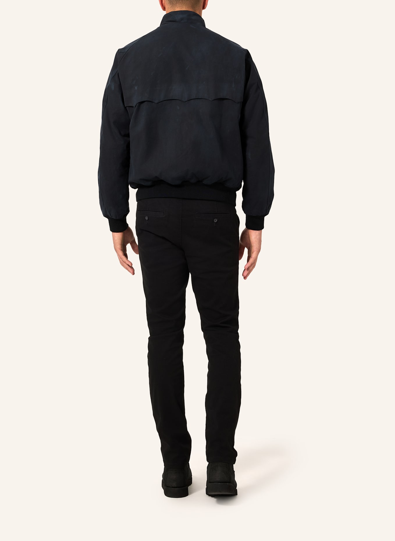 BARACUTA Jacke Waxed G9 HARRINGTON JACKET: DUNKELBLAU