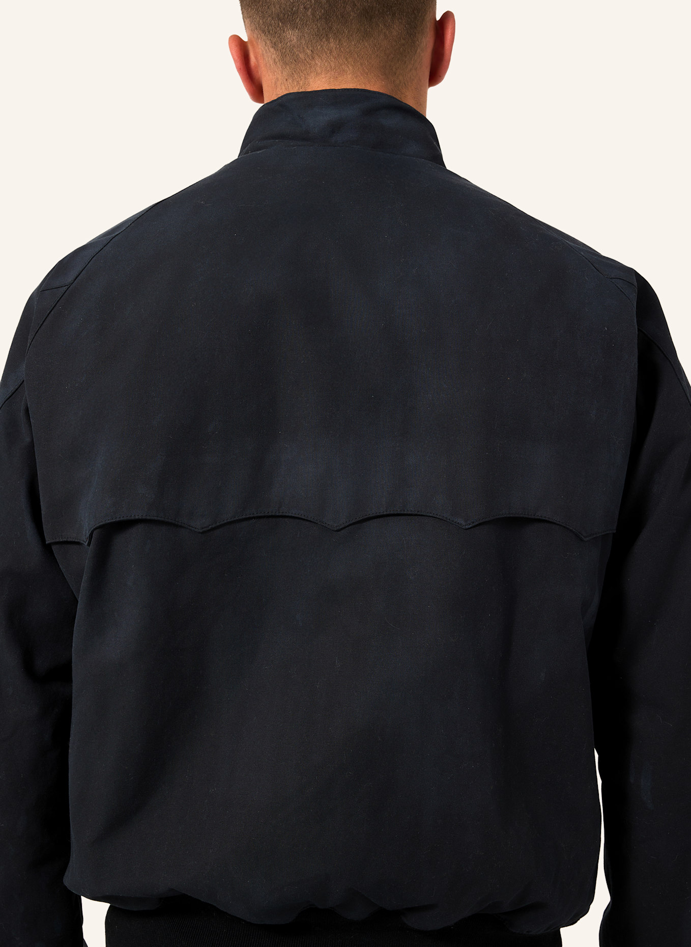 BARACUTA Jacke Waxed G9 HARRINGTON JACKET: DUNKELBLAU