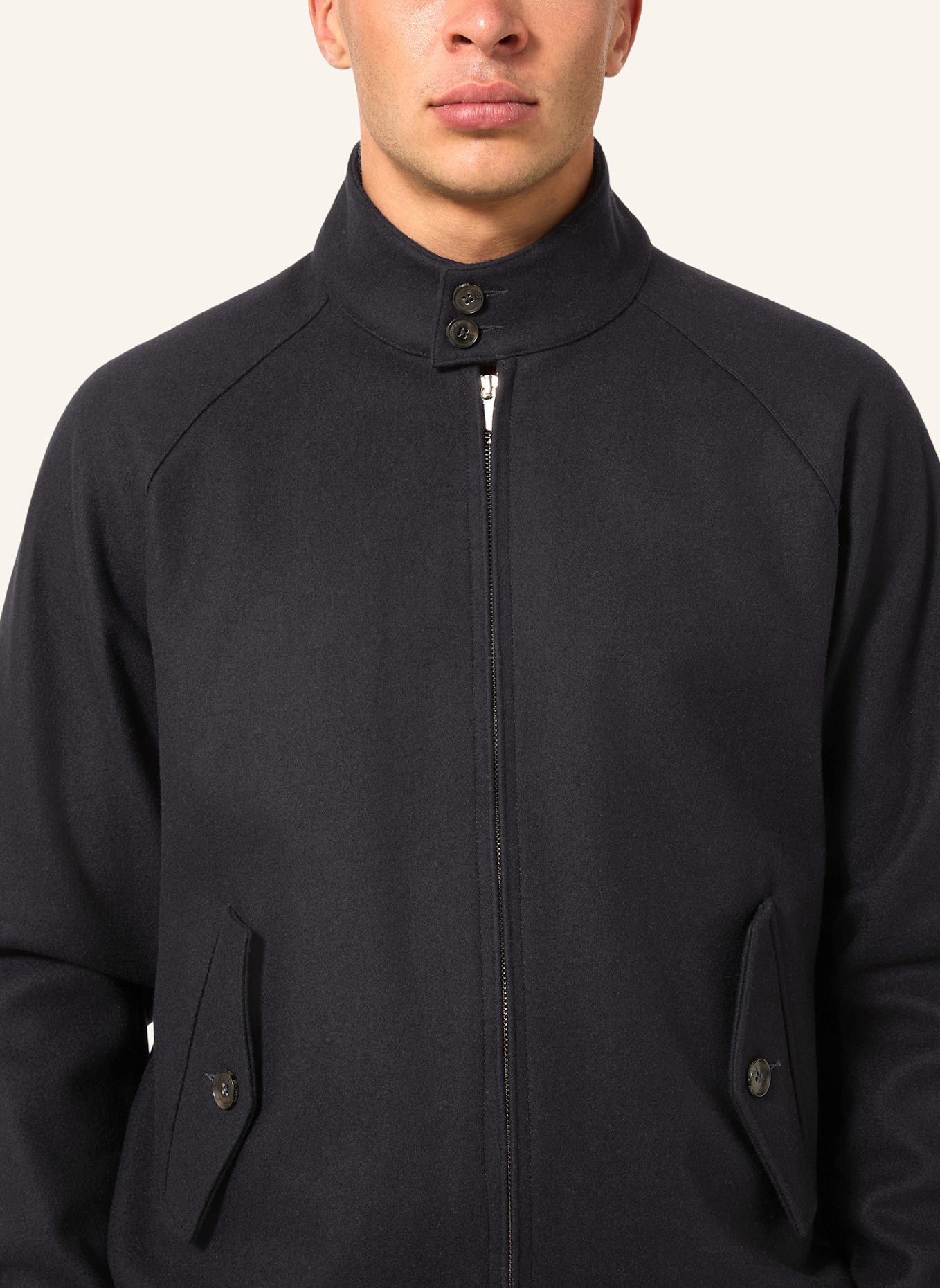 BARACUTA Jacke G9 MELTON WOOL JACKET: BLAU