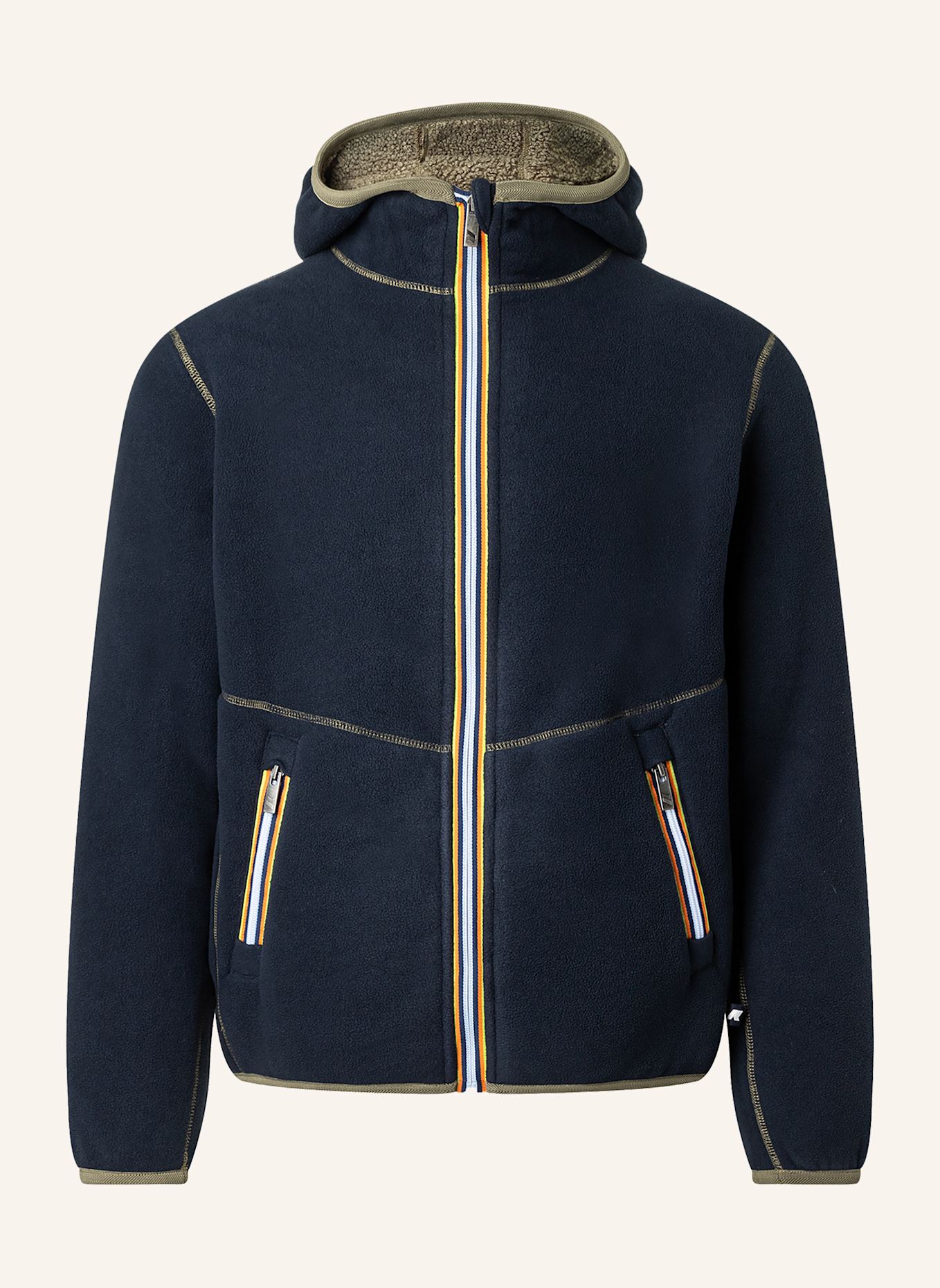 K-WAY Funktionsjacke JACK SHERPA POLAR DOUBLE zum Wenden: GRÜN/ DUNKELBLAU