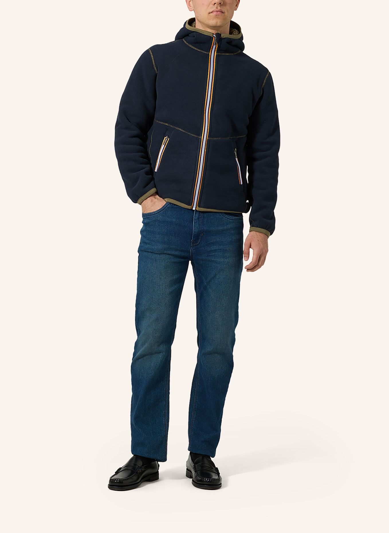 K-WAY Funktionsjacke JACK SHERPA POLAR DOUBLE zum Wenden: GRÜN/ DUNKELBLAU