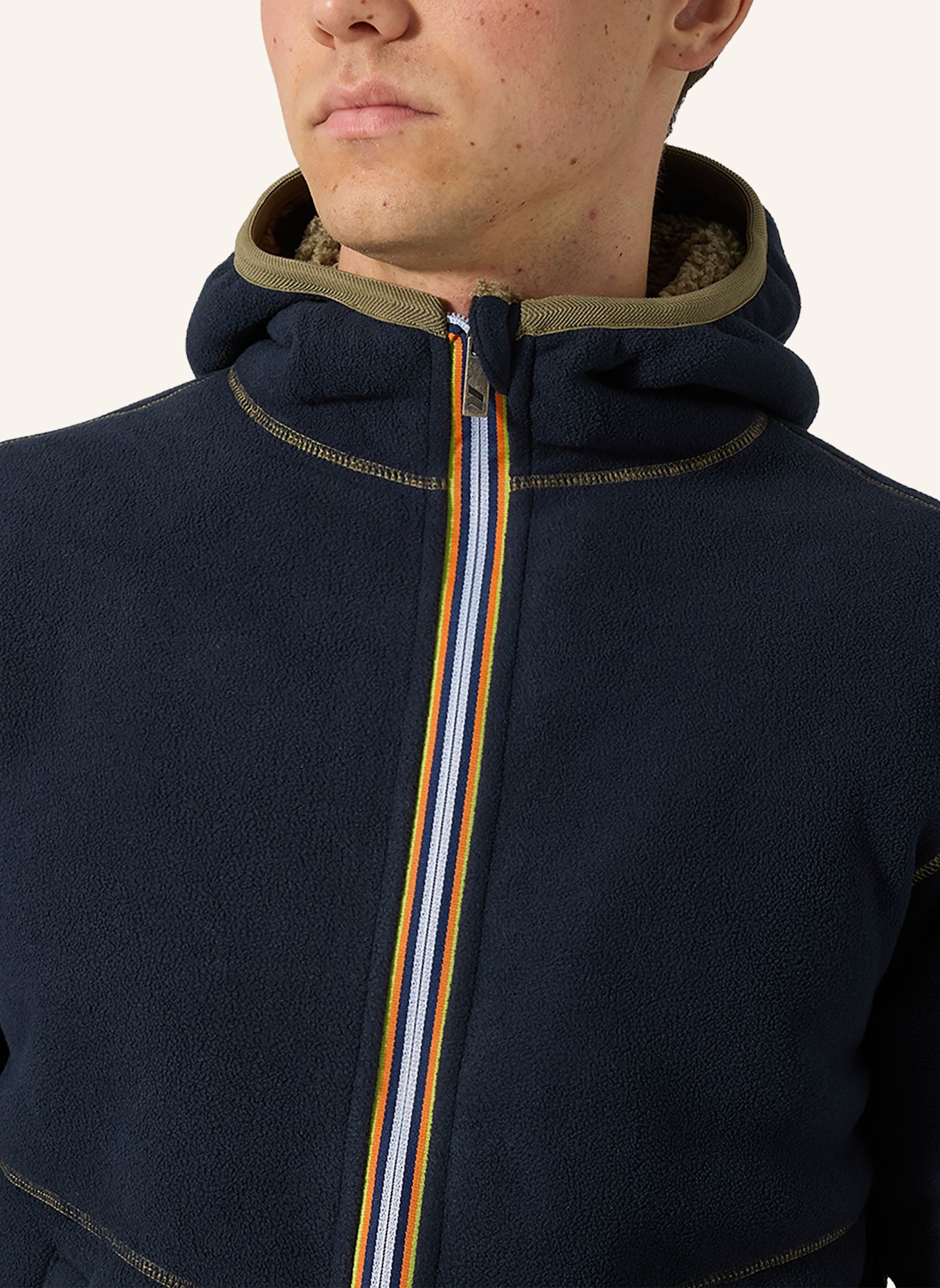 K-WAY Funktionsjacke JACK SHERPA POLAR DOUBLE zum Wenden: GRÜN/ DUNKELBLAU