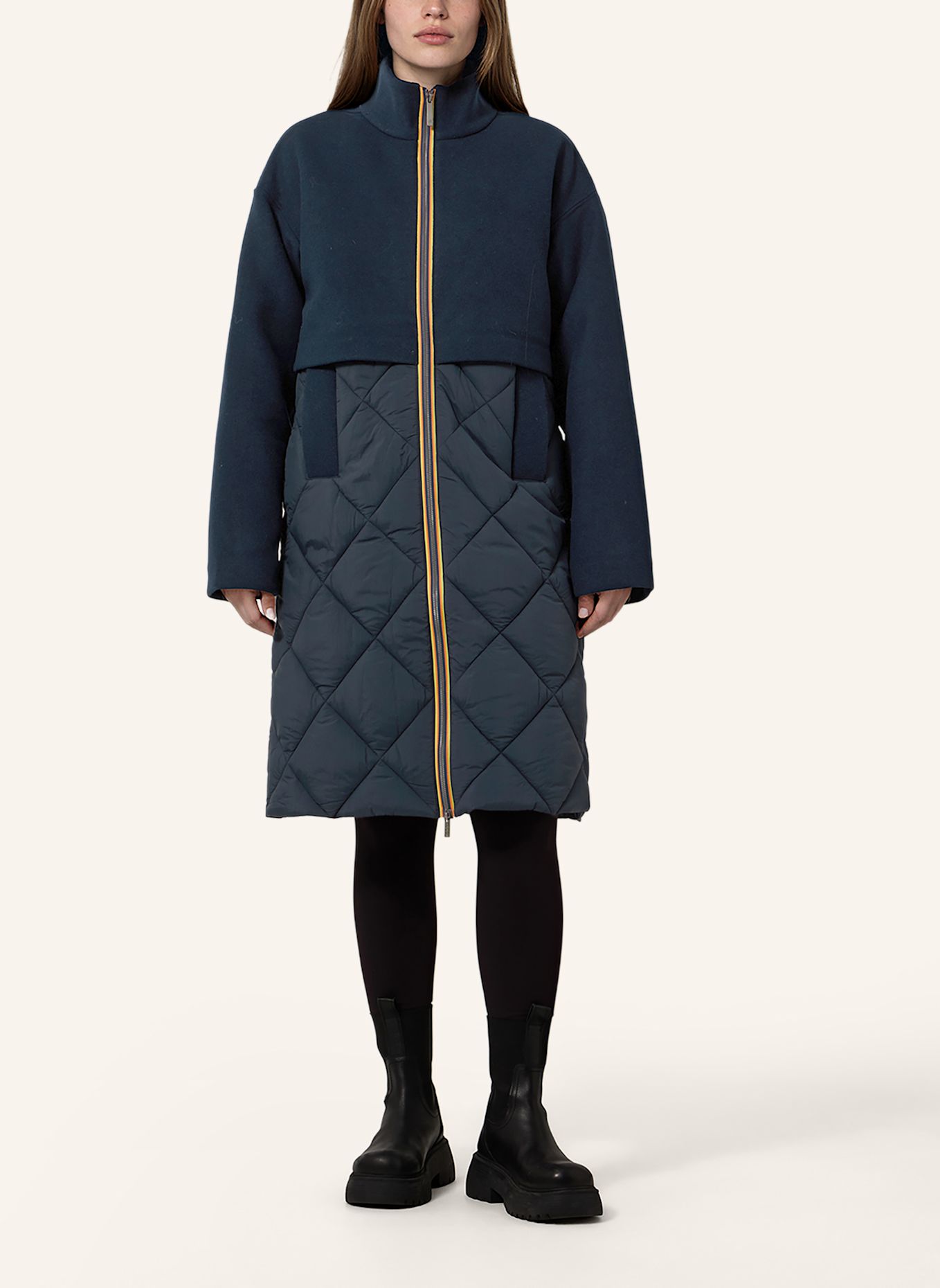 K-WAY Winterjacke MINDY WOOL NYLON WARM: BLAU