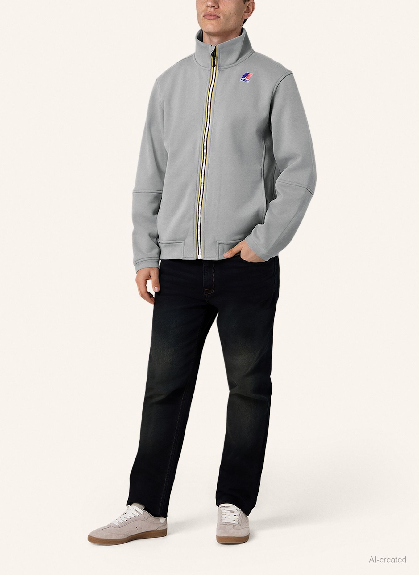 K-WAY Sweatjacke PEPIN BRUSHED PC: GRAU