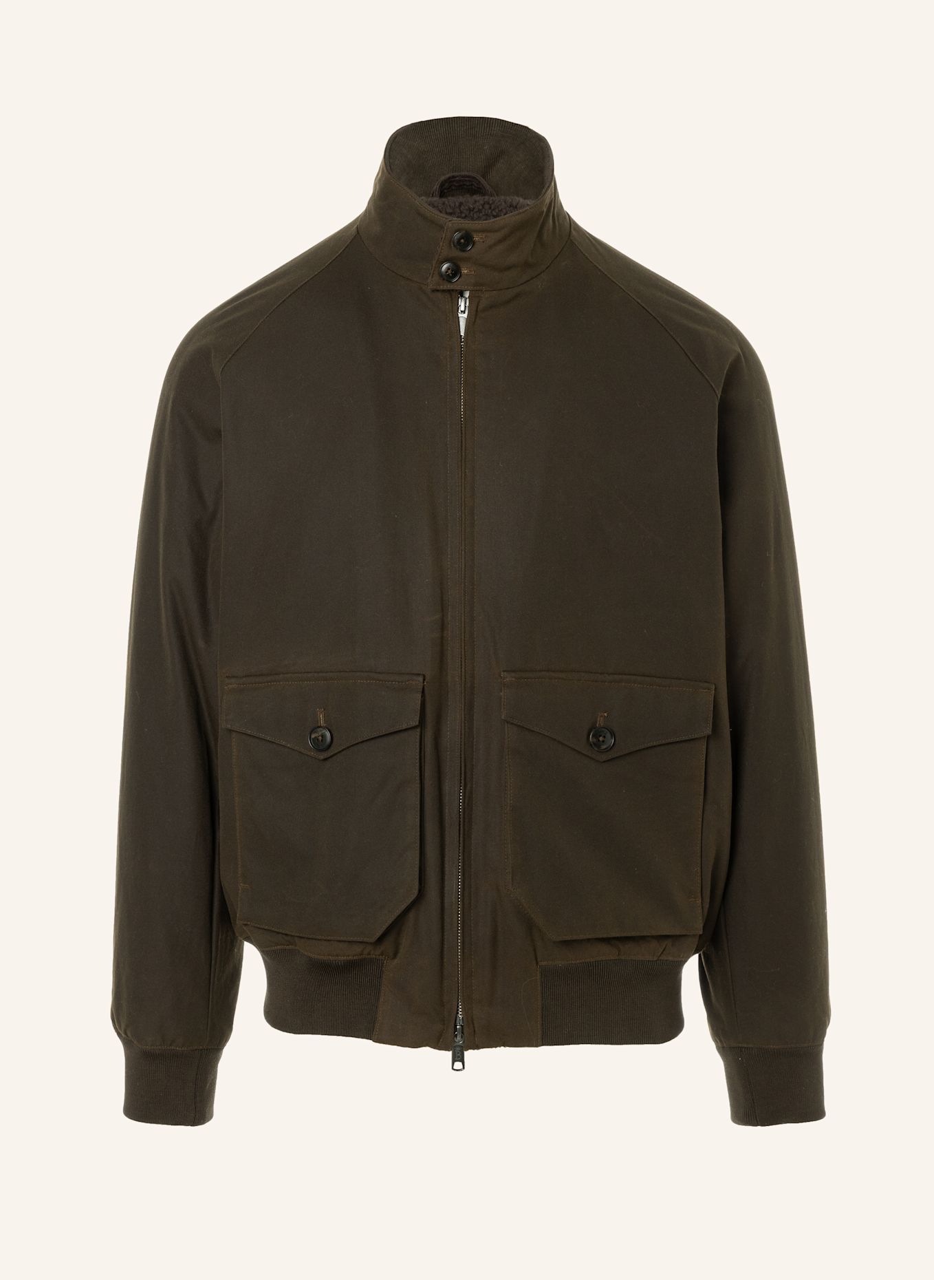 BARACUTA Jacke Waxed G9 HARRINGTON JACKET: DUNKELGRÜN