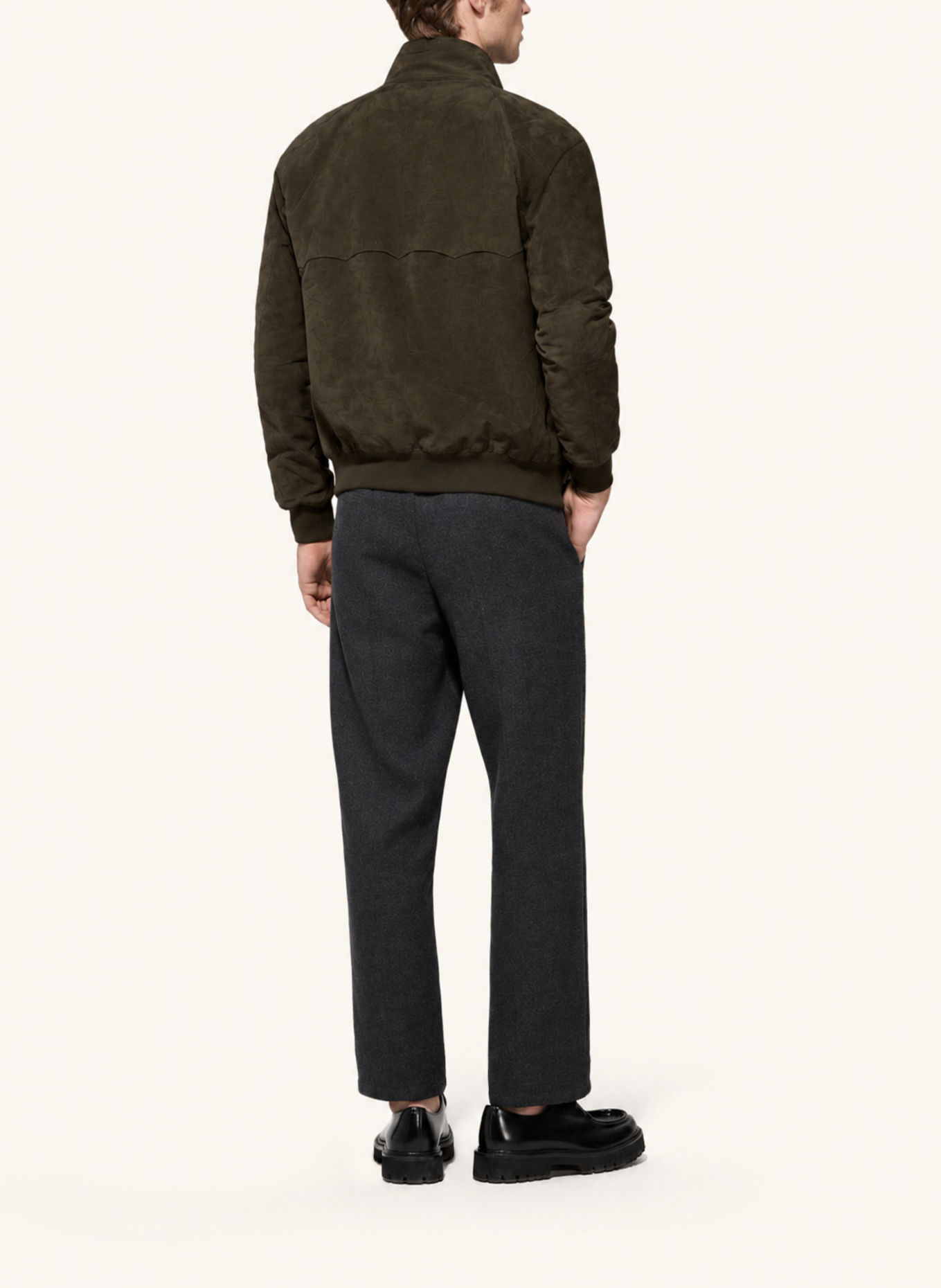 BARACUTA Jacke G9 HARRINGTON SUEDE: DUNKELGRAU