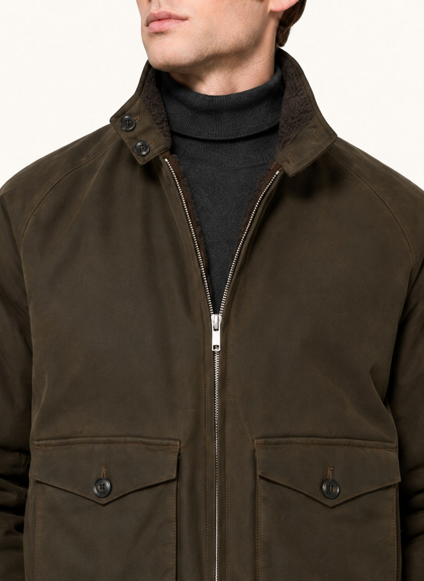 BARACUTA Jacke Waxed G9 HARRINGTON JACKET: DUNKELGRÜN