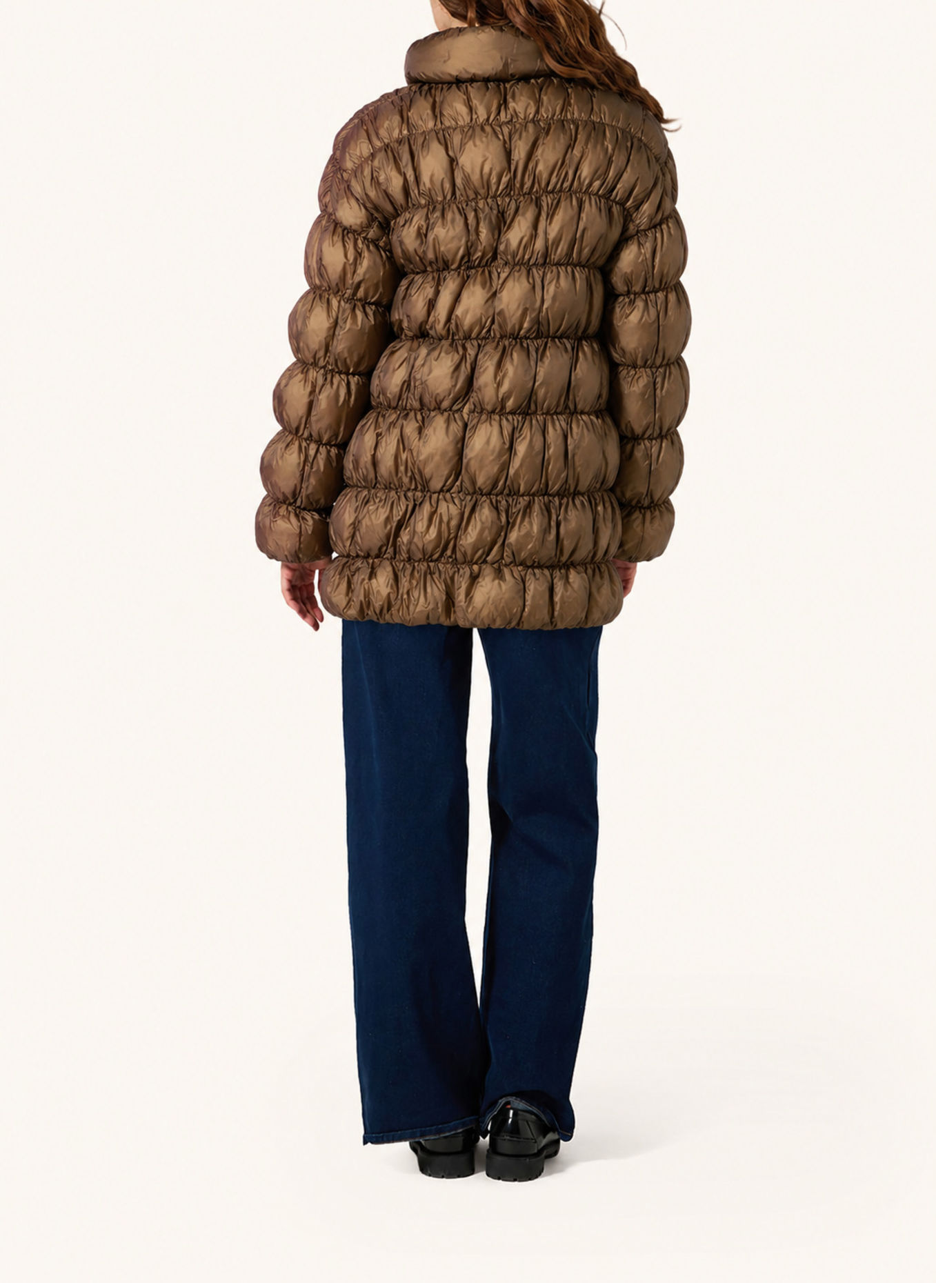 K-WAY Winterjacke JIN MAXI RUFFLES: BRAUN