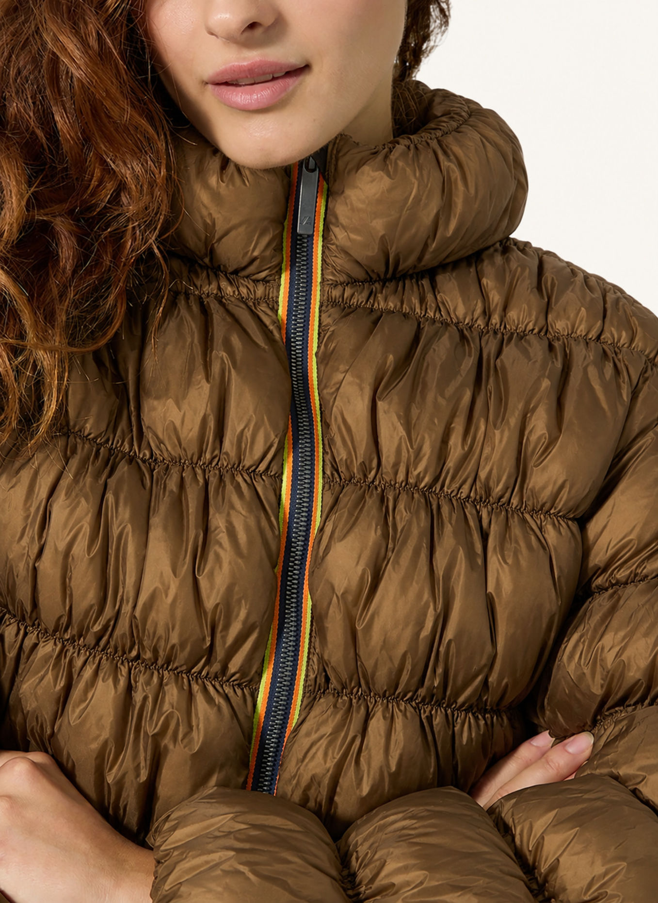 K-WAY Winterjacke JIN MAXI RUFFLES: BRAUN