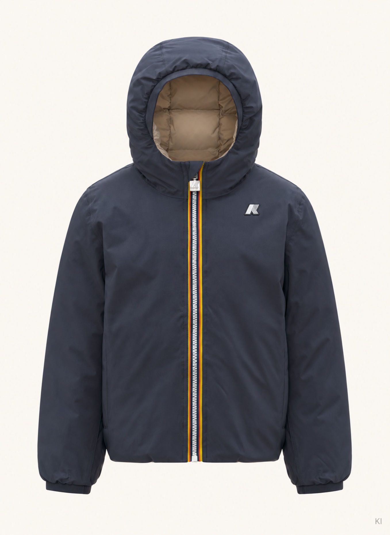 K-WAY Winterjacke P. JACK ST THERMO DOUBLE zum Wenden: BLAU / BEIGE