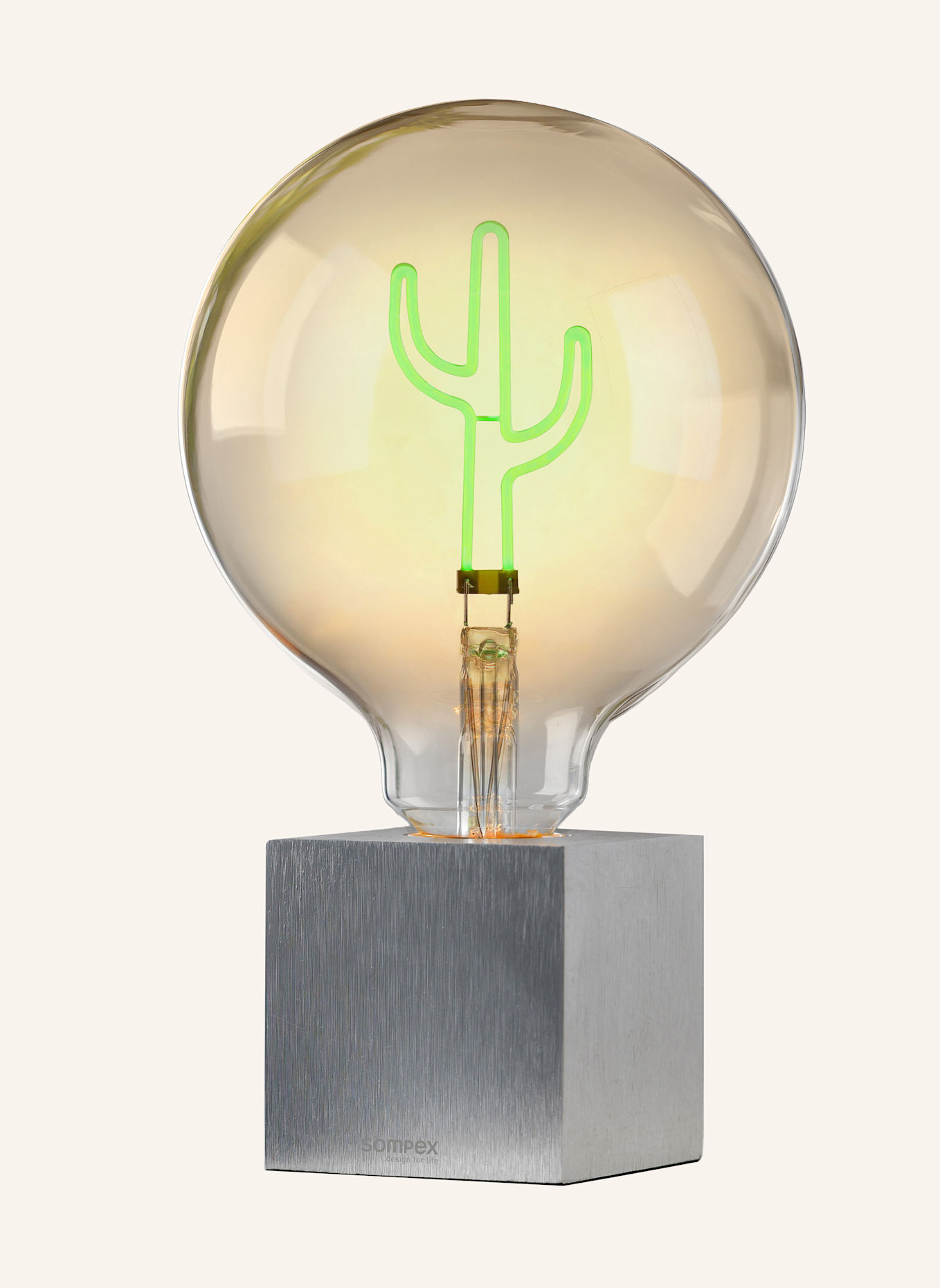 SOMPEX Leuchte LED Filament Leuchtmittel-inkl. Sockel: SILBER/ GRÜN