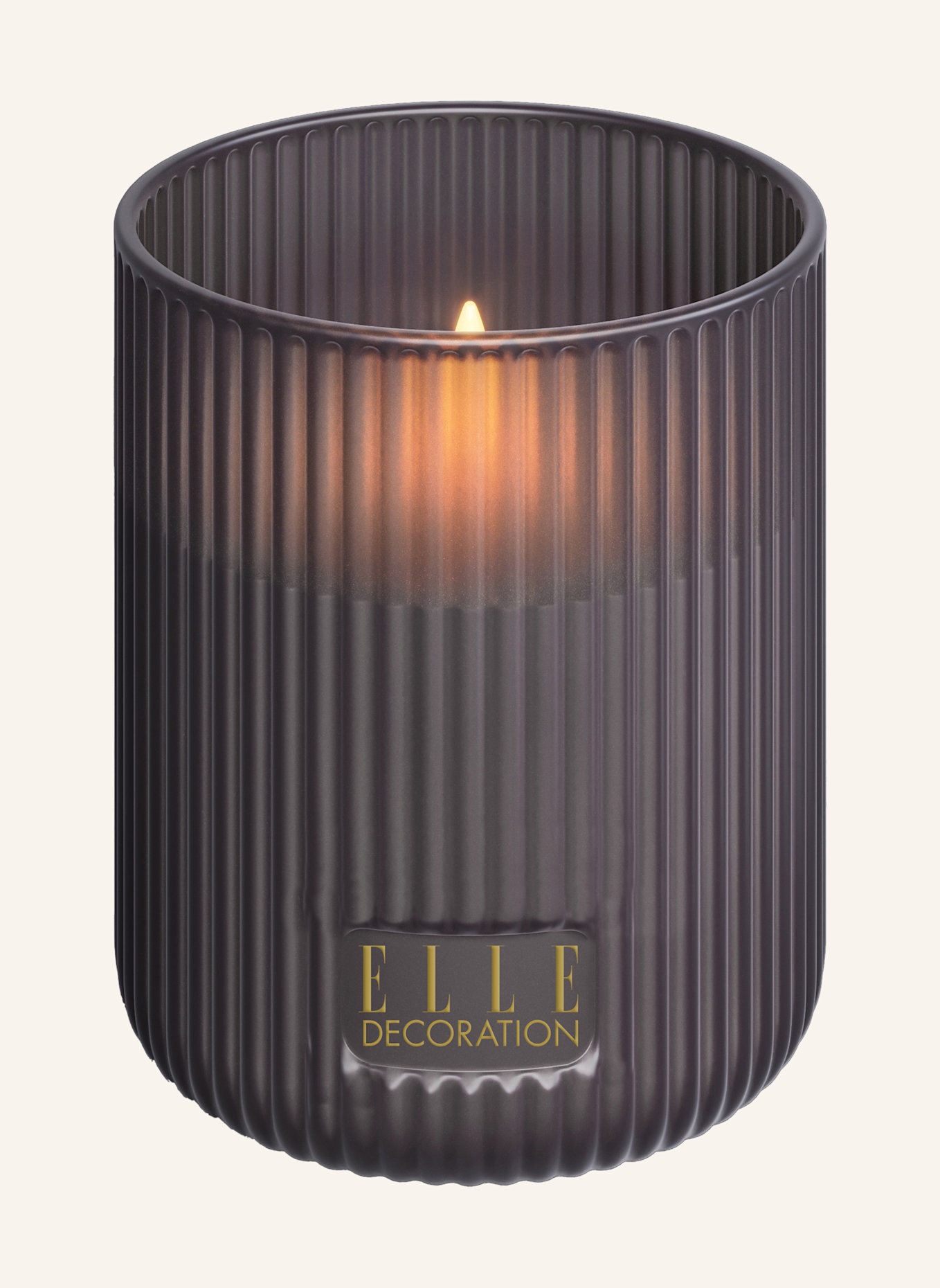 ELLE Decoration LED Kerze BELLEVILLE: TAUPE/ DUNKELBRAUN/ GRAU