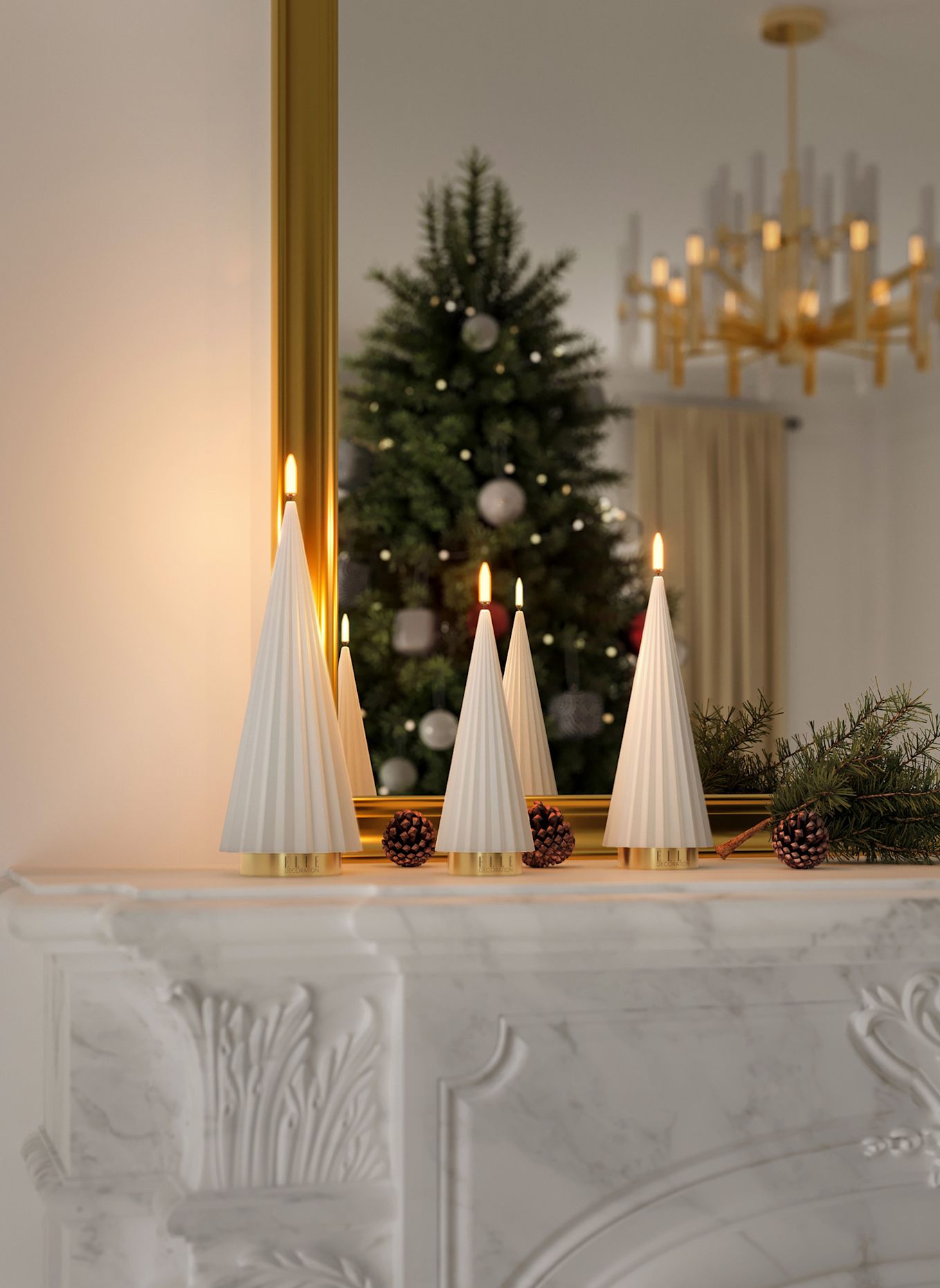 ELLE Decoration BOREAL M LED Candle: WHITE