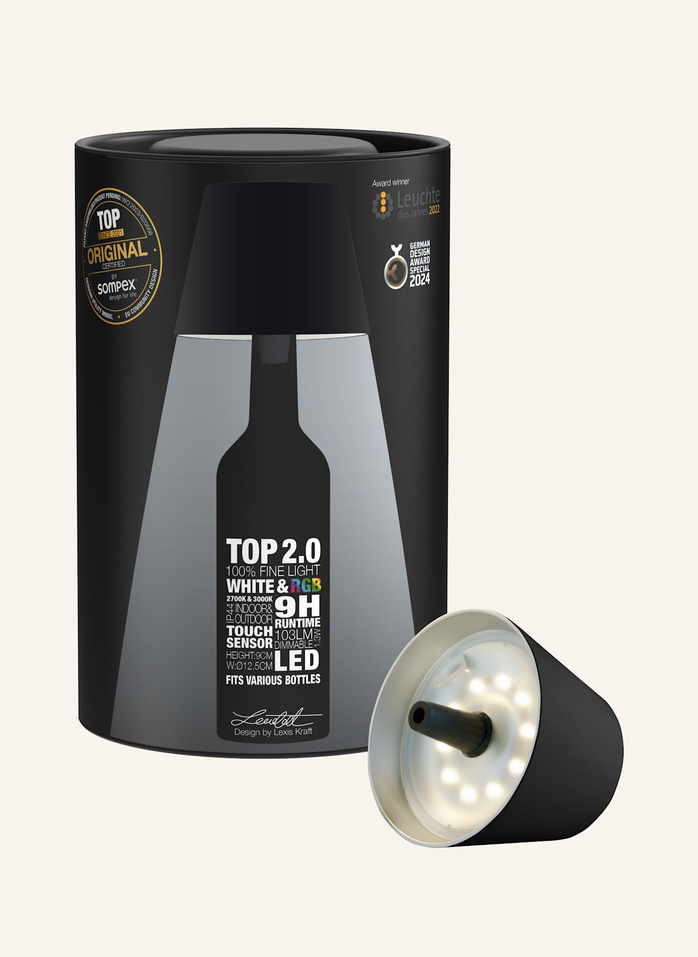 SOMPEX Leuchte TOP2.0: SCHWARZ