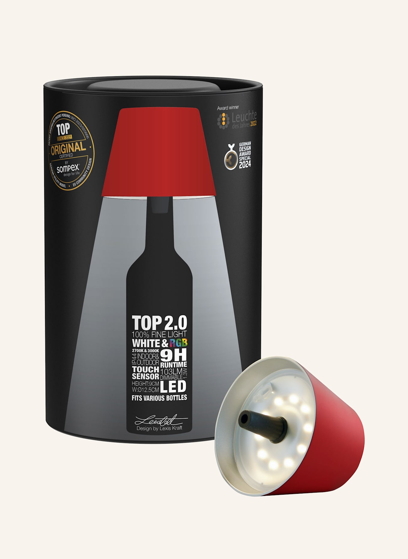 SOMPEX Leuchte TOP2.0: ROT