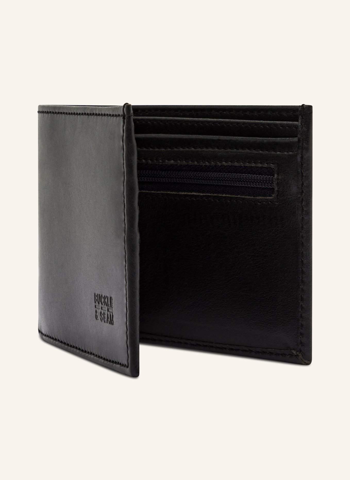 BUCKLE & SEAM Geldbörse BILL: SCHWARZ