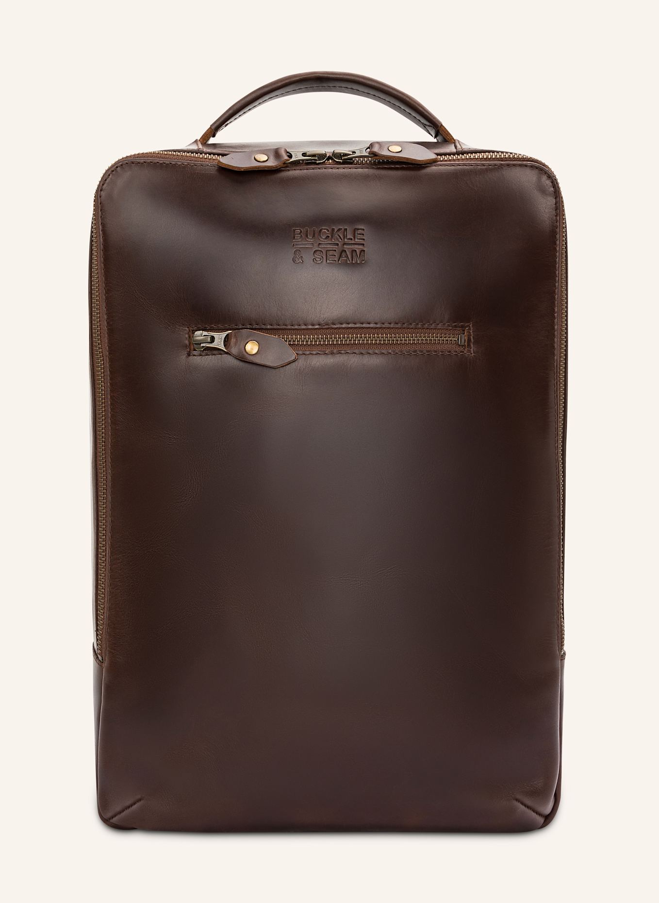 BUCKLE & SEAM Rucksack LEON mit Laptop-Fach: BRAUN