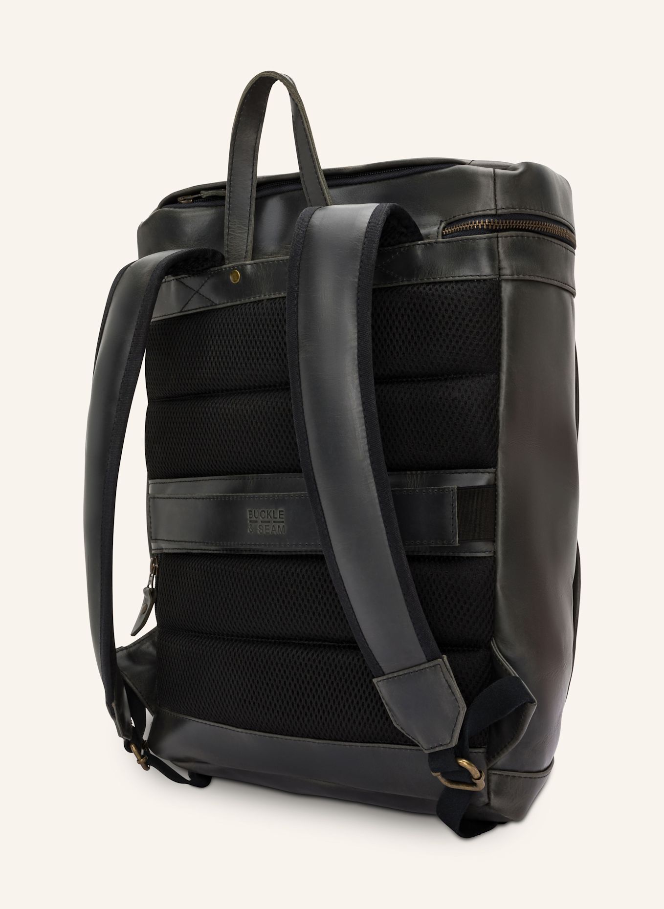 BUCKLE & SEAM Rucksack SIWA mit Laptop-Fach: SCHWARZ