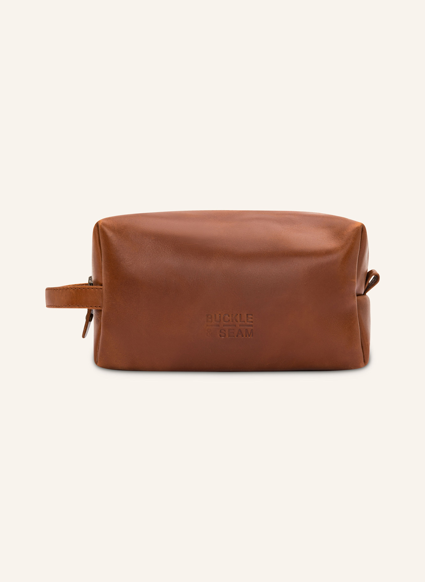 BUCKLE & SEAM Kulturtasche EVEREST: COGNAC