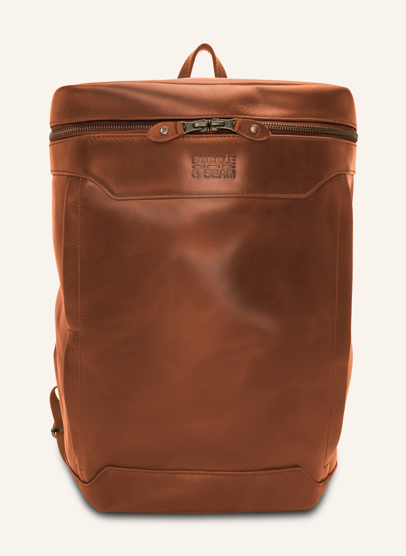 BUCKLE & SEAM Rucksack SIWA mit Laptop-Fach: COGNAC