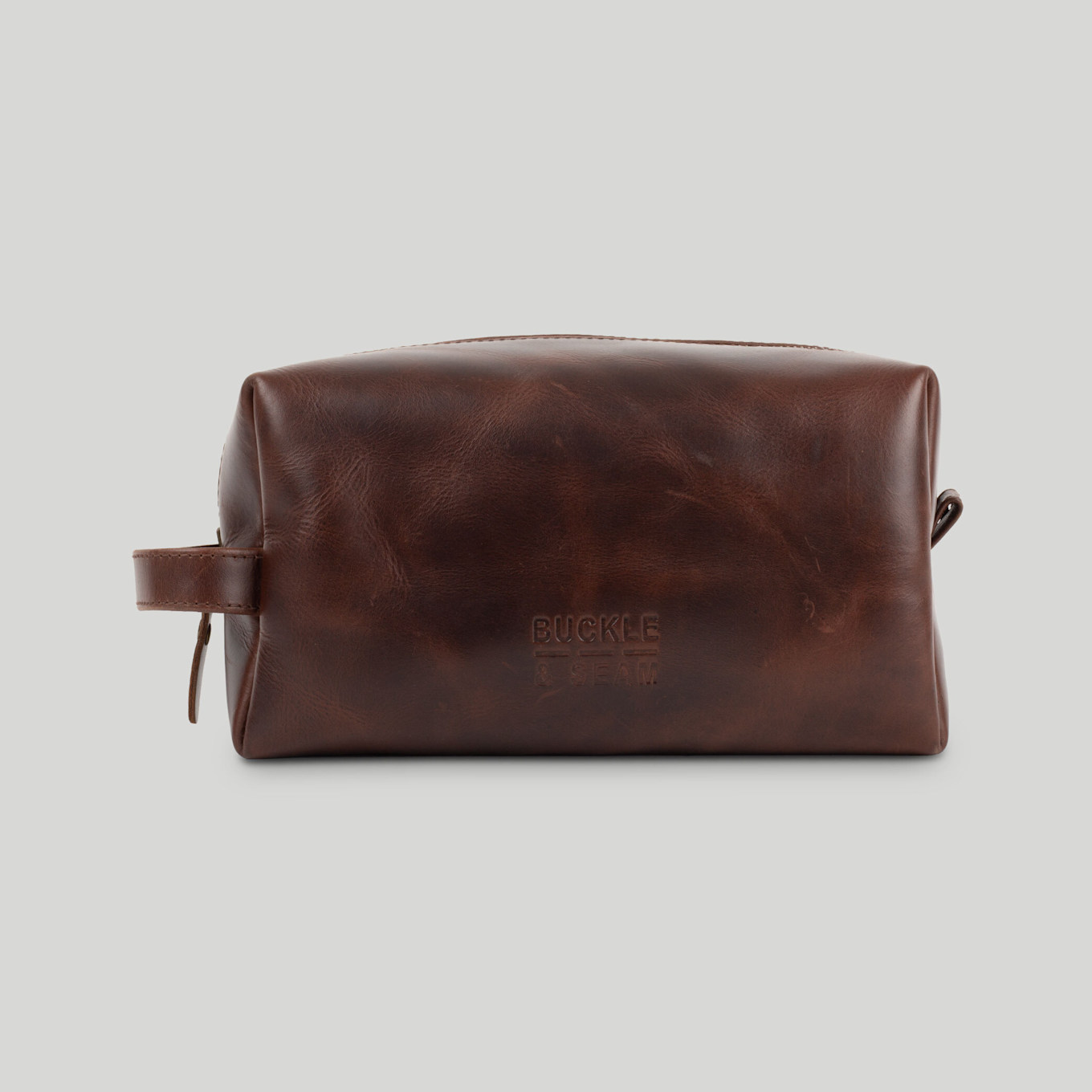 BUCKLE & SEAM Kulturtasche EVEREST: COGNAC