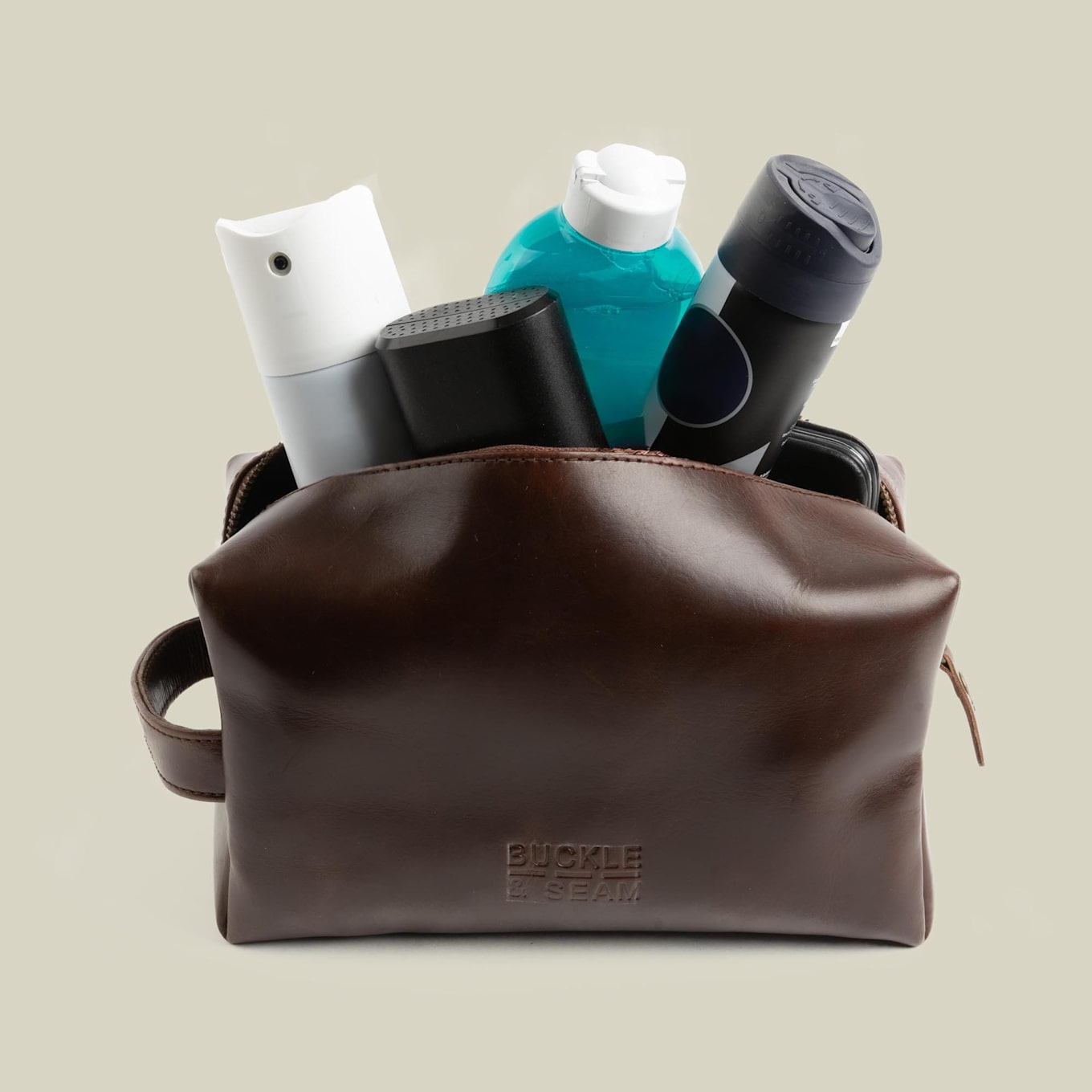 BUCKLE & SEAM Kulturtasche EVEREST: BRAUN