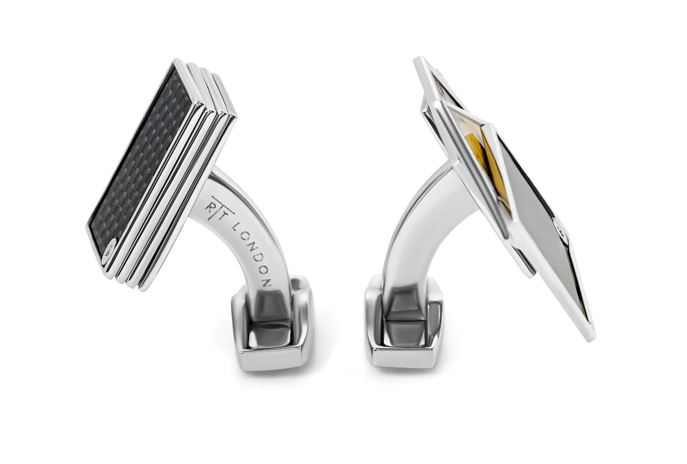 TATEOSSIAN Diamond Giza square Manschettenknöpfe Palladium plated: SCHWARZ