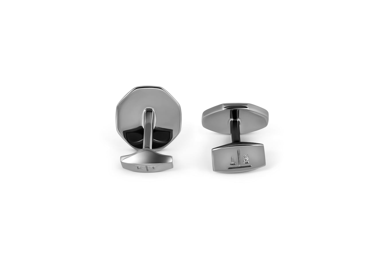 TATEOSSIAN Orbit Gear Manschettenknöpfe in Gelbgold beschichtet & Blau Emaille: SCHWARZ