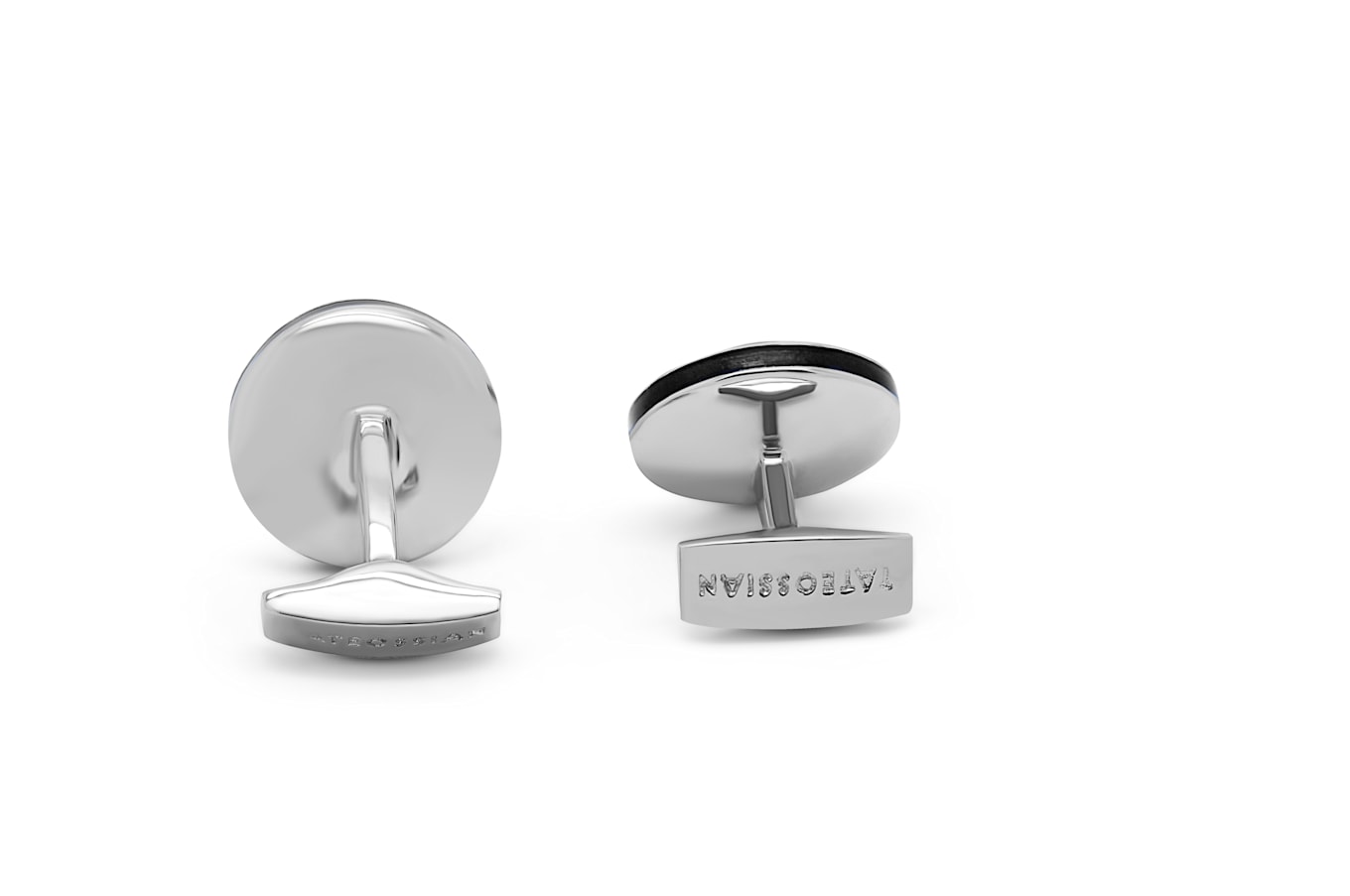 TATEOSSIAN Signature Round Manschettenknöpfe: WEISS