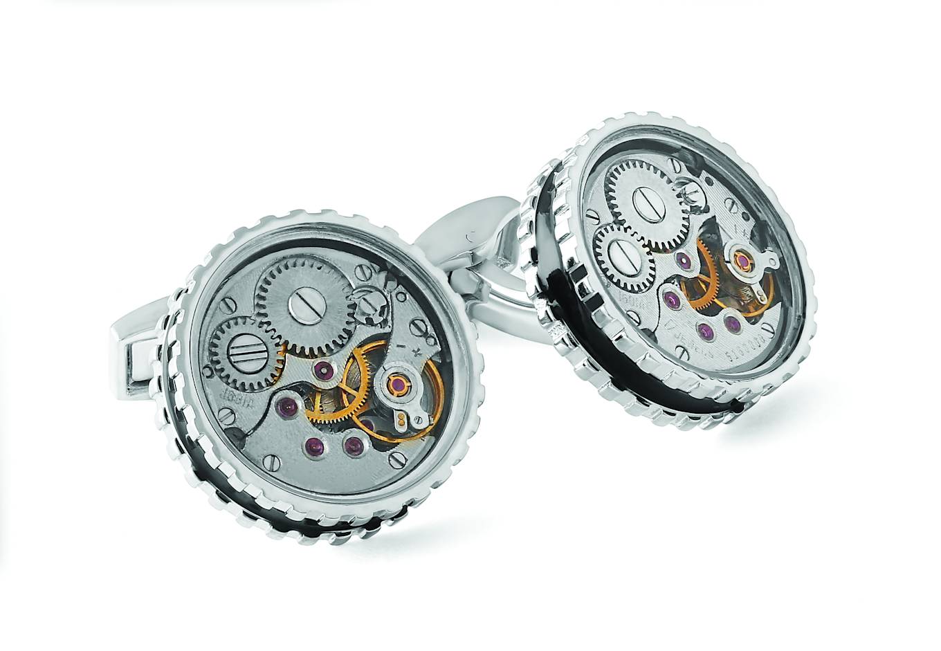 TATEOSSIAN Round Skeleton Gear static Manschettenknöpfe: SILBER