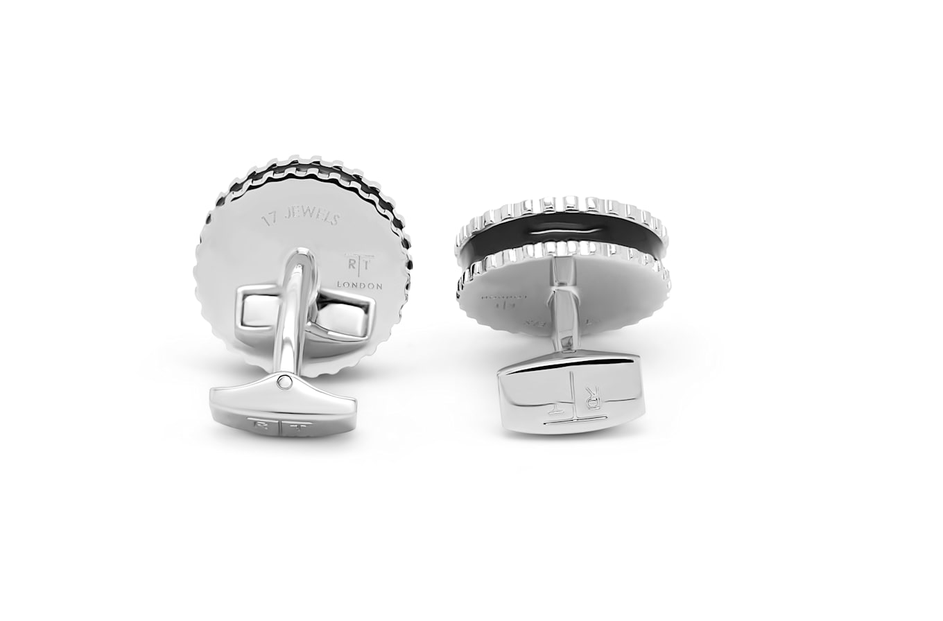 TATEOSSIAN Round Skeleton Gear static Manschettenknöpfe: SILBER