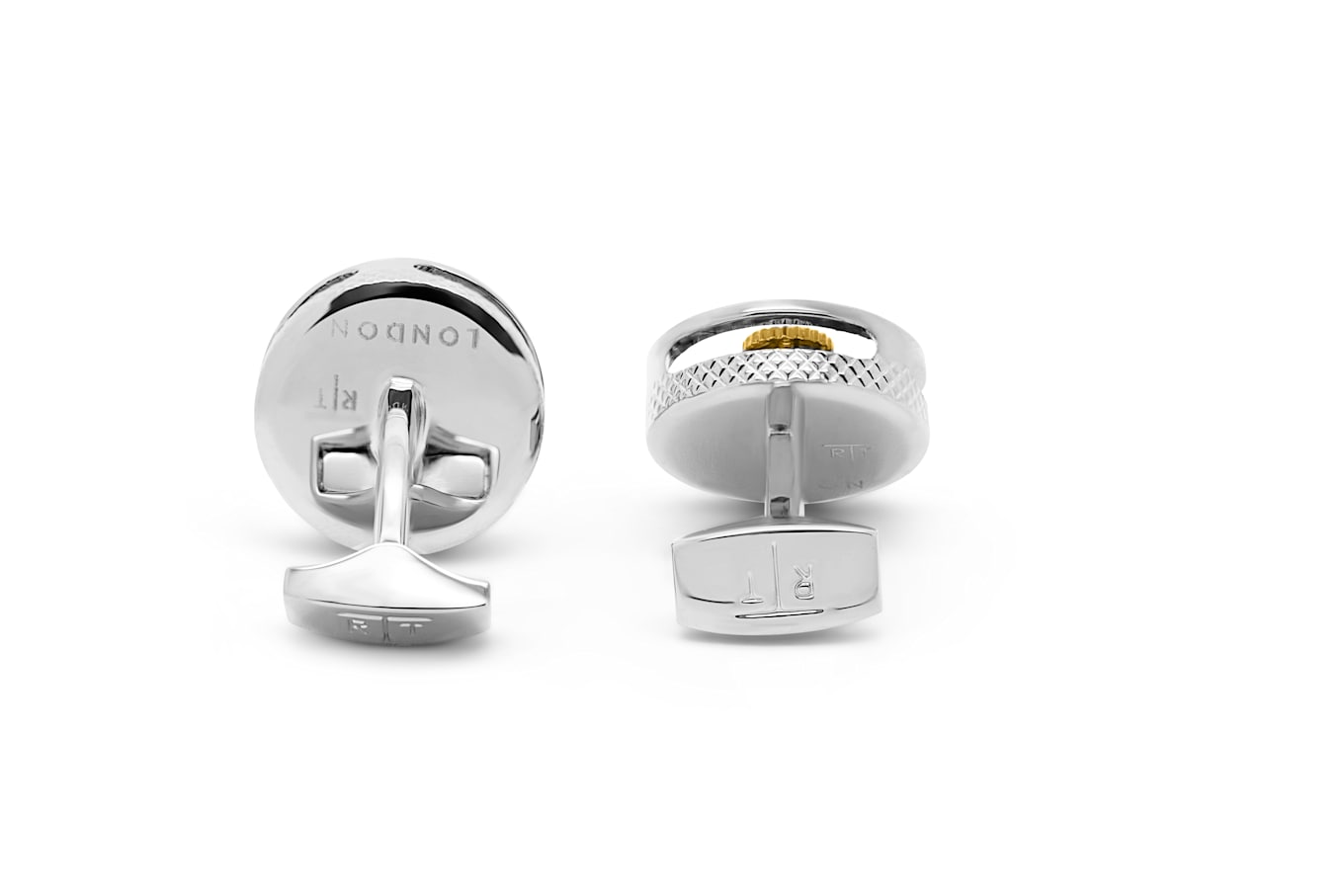 TATEOSSIAN Round Carbon Gear Manschettenknöpfe: SCHWARZ