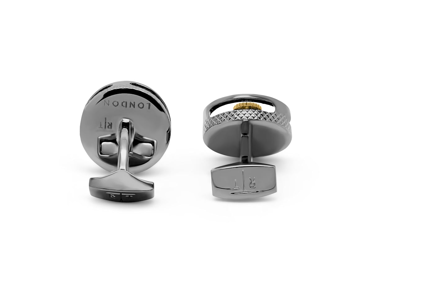 TATEOSSIAN Round Carbon Gear Manschettenknöpfe: BLAU