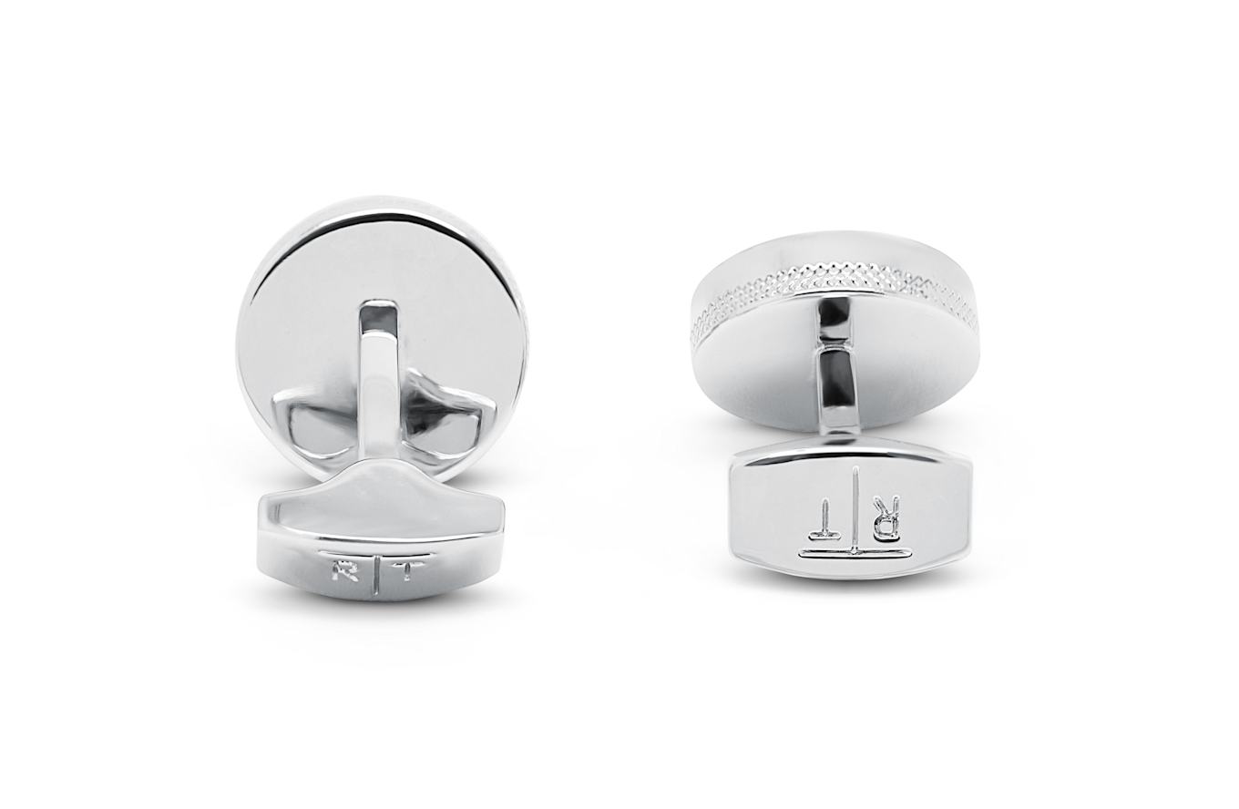 TATEOSSIAN Star Weave Manschettenknöpfe with blue enamel and white bronze plated: BLAU