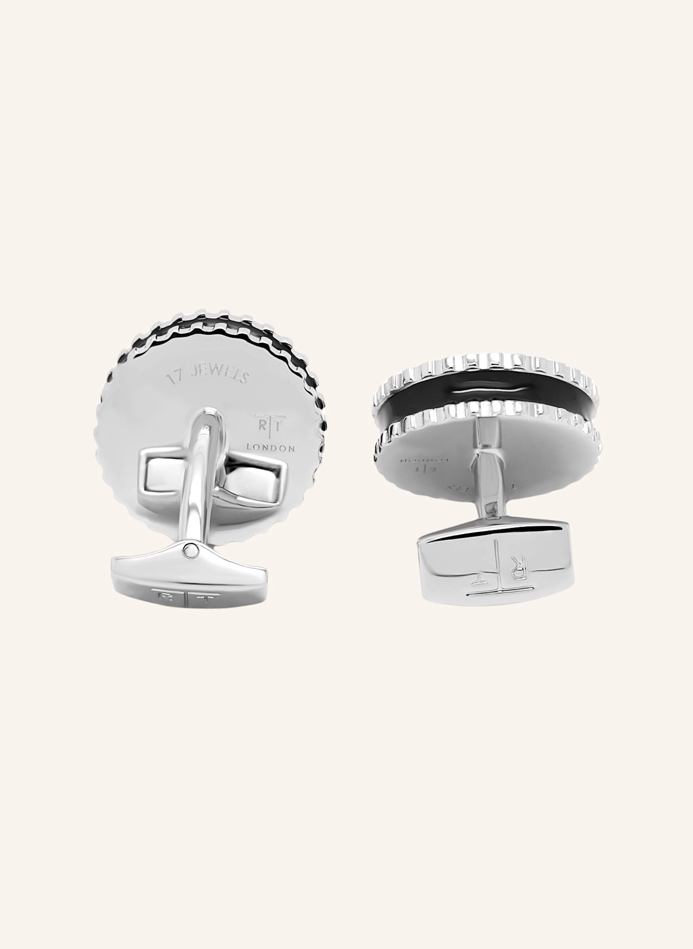 TATEOSSIAN Manschettenknöpfe ROUND SKELETON GEAR STATIC: SILBER