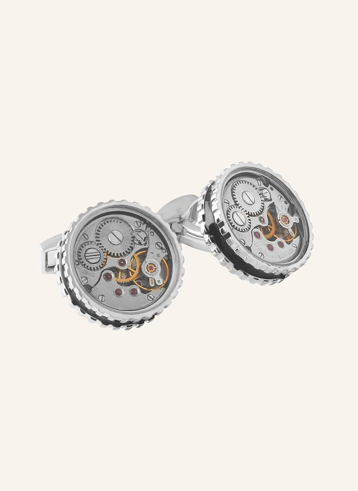TATEOSSIAN Manschettenknöpfe ROUND SKELETON GEAR STATIC: SILBER