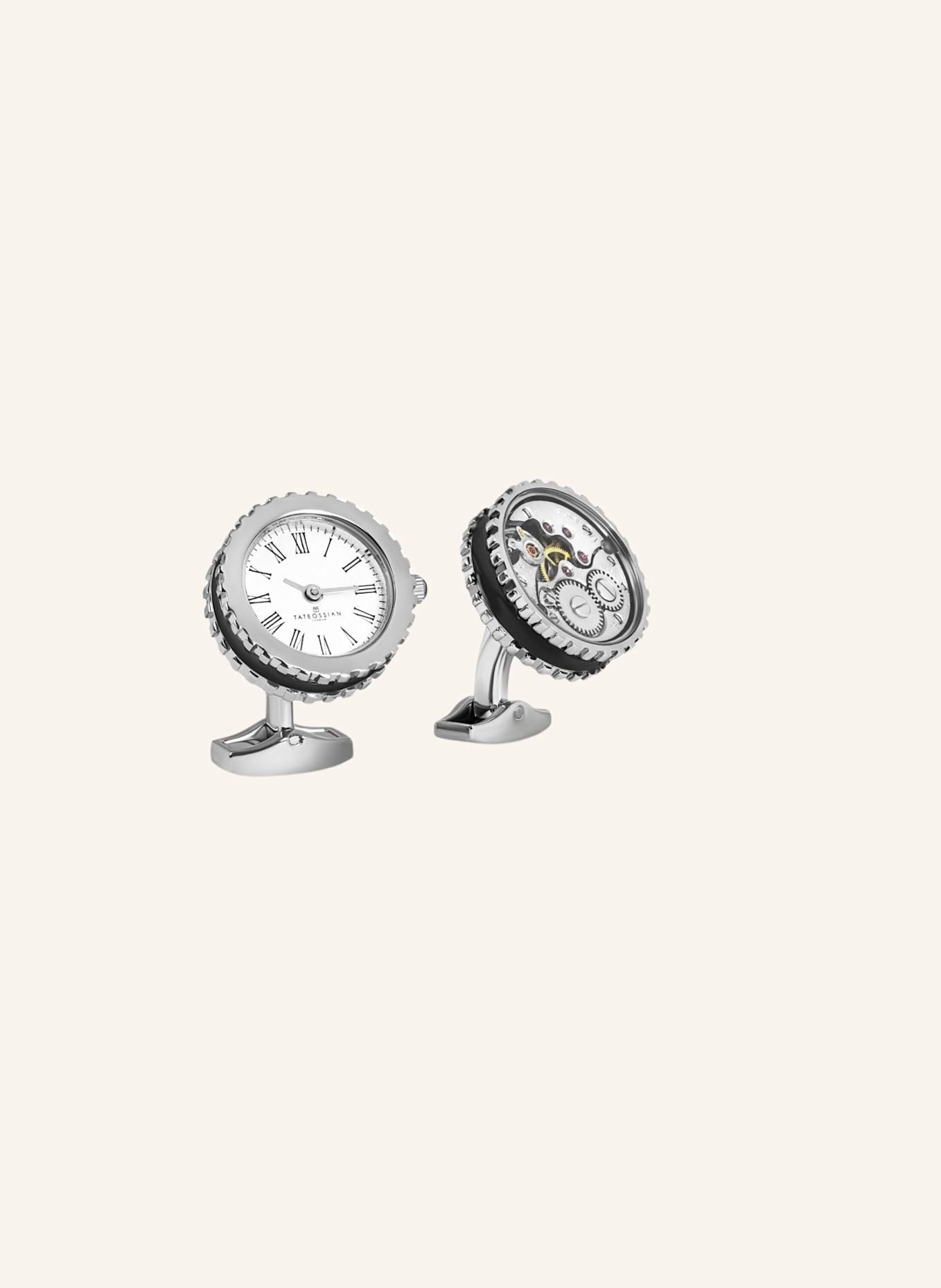 TATEOSSIAN Manschettenknöpfe Vintage Heritage Skelettuhr: SILBER
