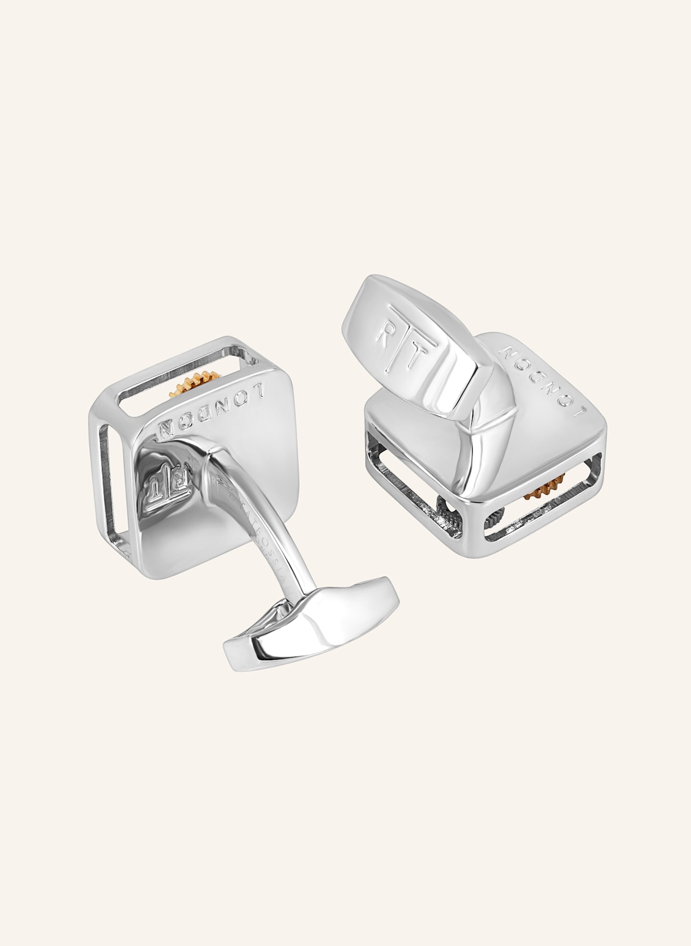 TATEOSSIAN Manschettenknöpfe SQUARE GEAR: SILBER